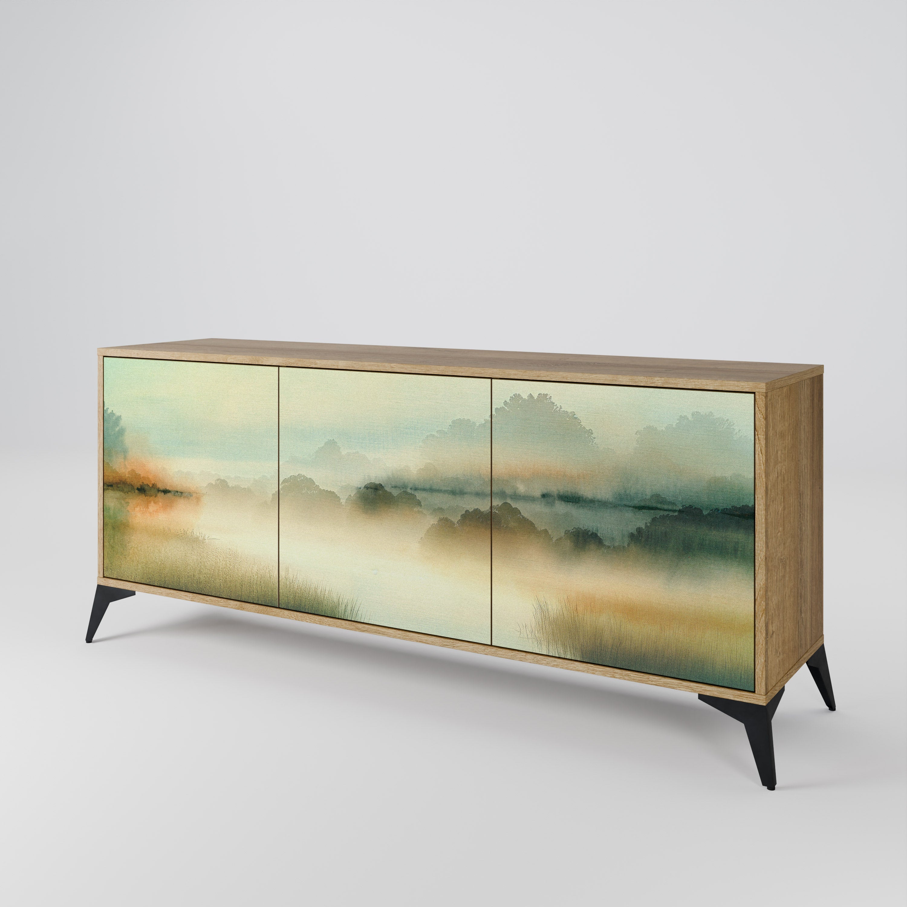 MORNING BY THE LAKE 3-Door Sideboard in Oak Effect
