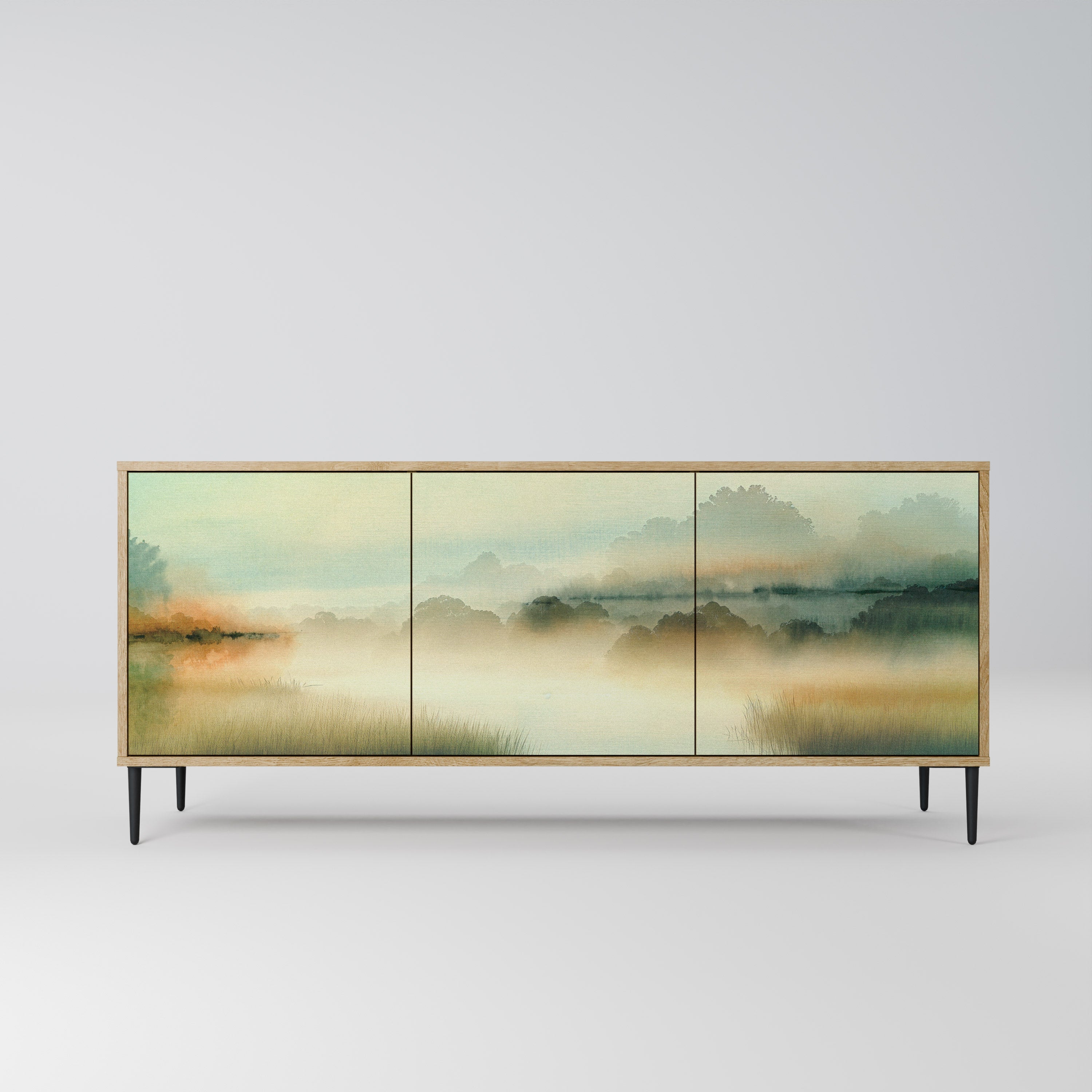 MORNING BY THE LAKE Aparador de 3 Portas em Efeito Carvalho
