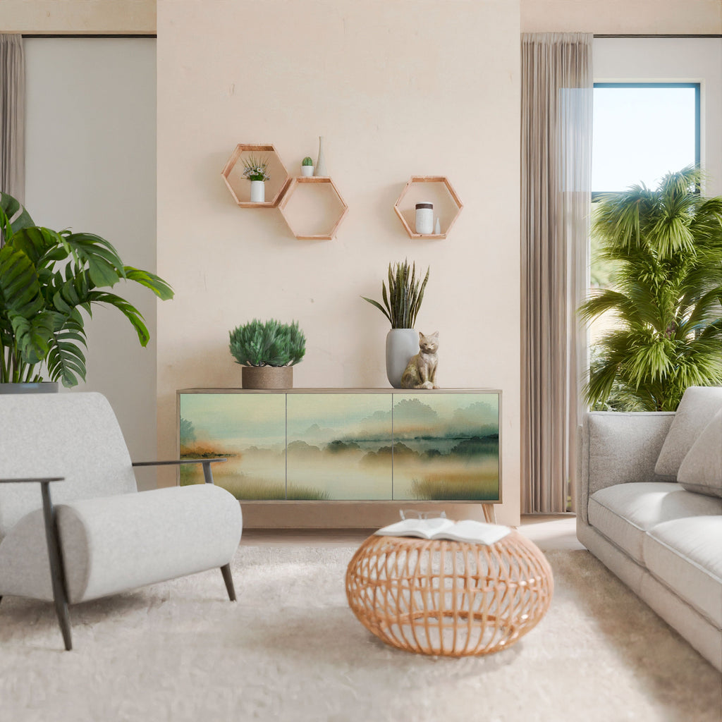 MORNING BY THE LAKE 3-Door Sideboard in Oak Effect