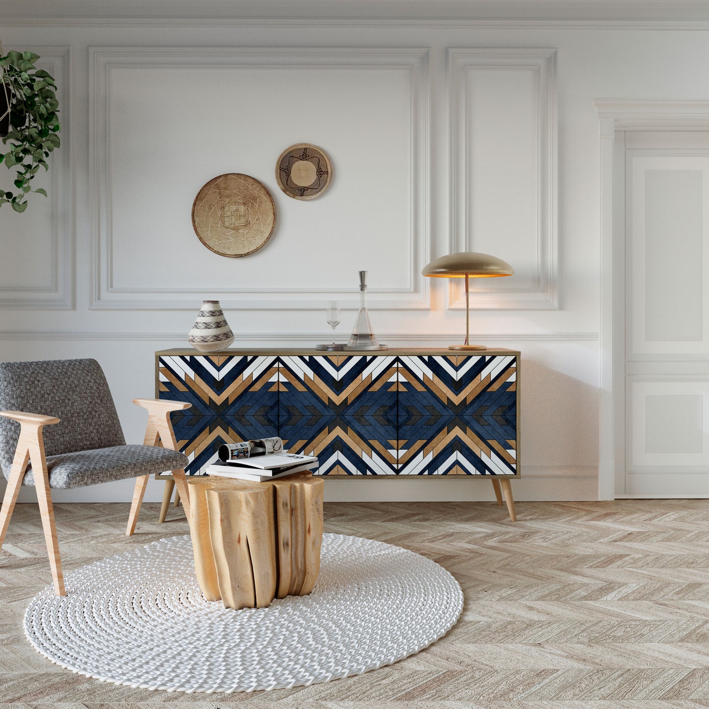 ARTFUL GEOMETRY 3-Door Sideboard