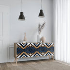 ARTFUL GEOMETRY Aparador de 3 Portas em Efeito Carvalho