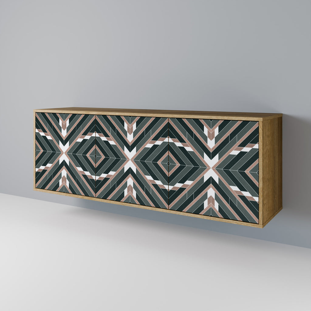 DIMENSION DELIGHTS Aparador de 3 Portas em Efeito Carvalho