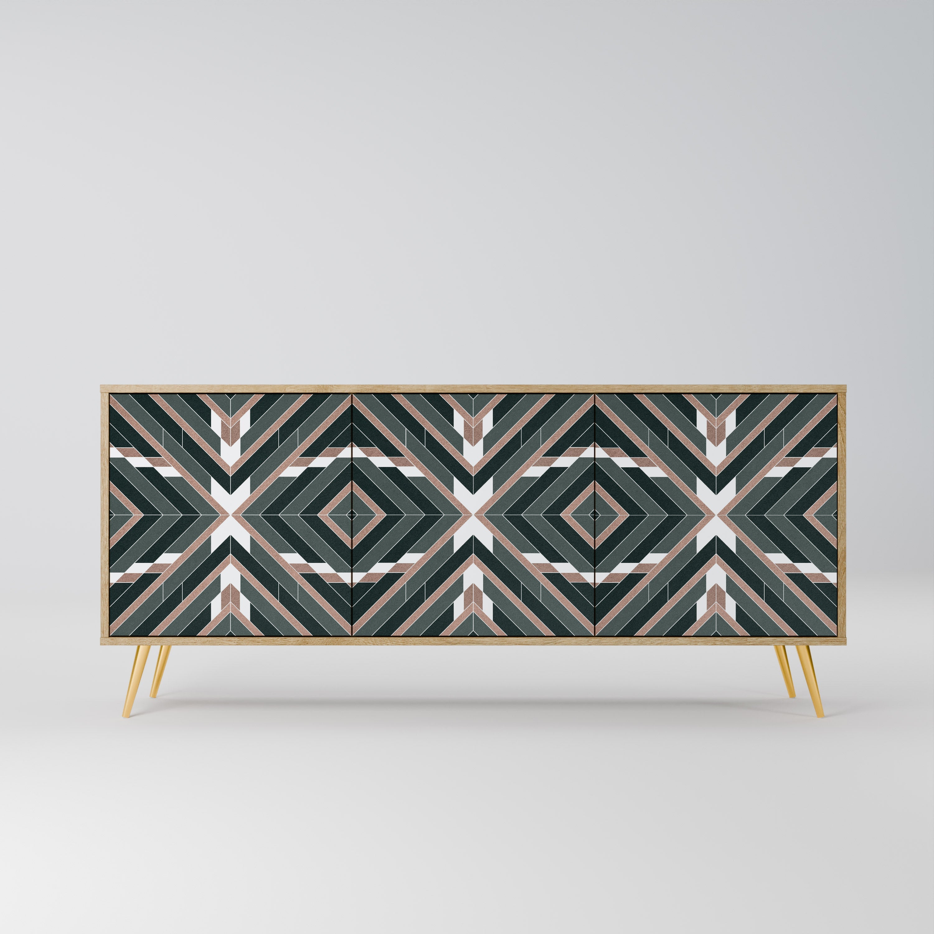 DIMENSION DELIGHTS Aparador de 3 Portas em Efeito Carvalho