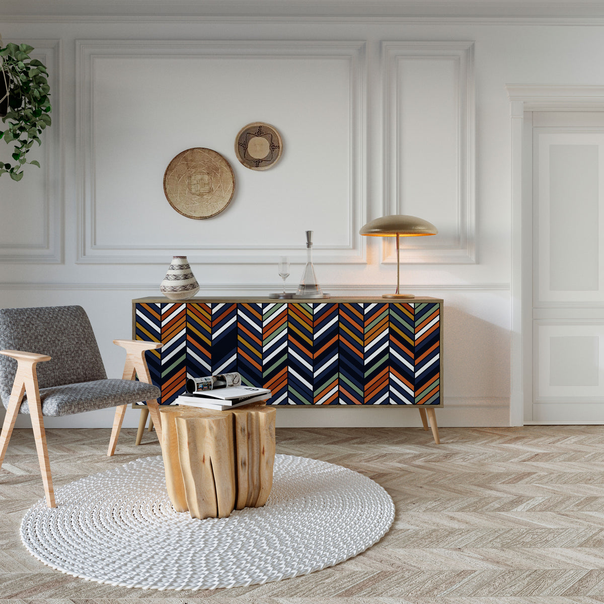 VIBRANT PATCHWORK Aparador de 3 Portas