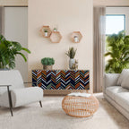 VIBRANT PATCHWORK Aparador de 3 Portas em Efeito Carvalho