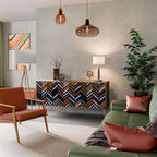 VIBRANT PATCHWORK Aparador de 3 Portas em Efeito Carvalho