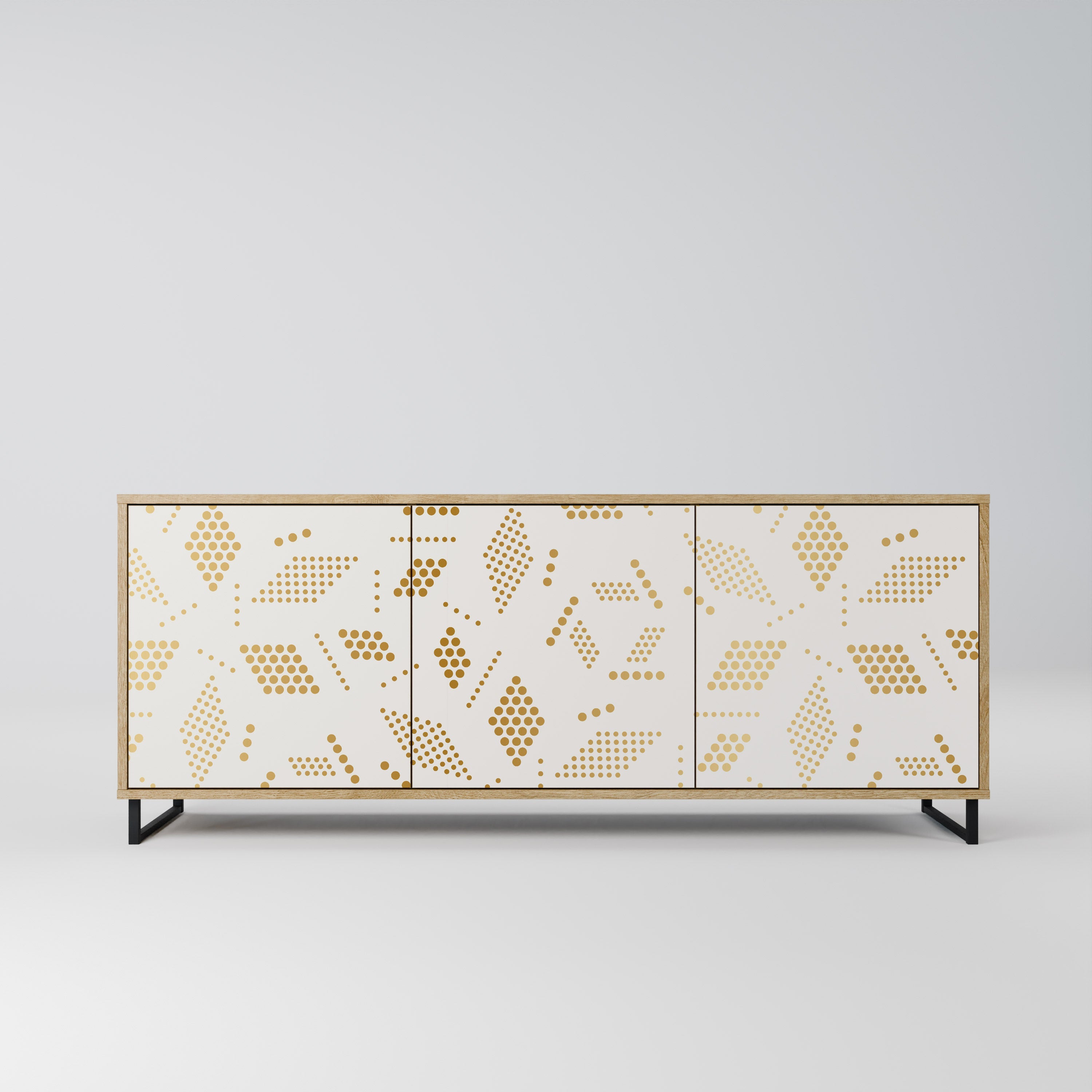 SPOTTED DAZE Aparador de 3 Portas em Efeito Carvalho