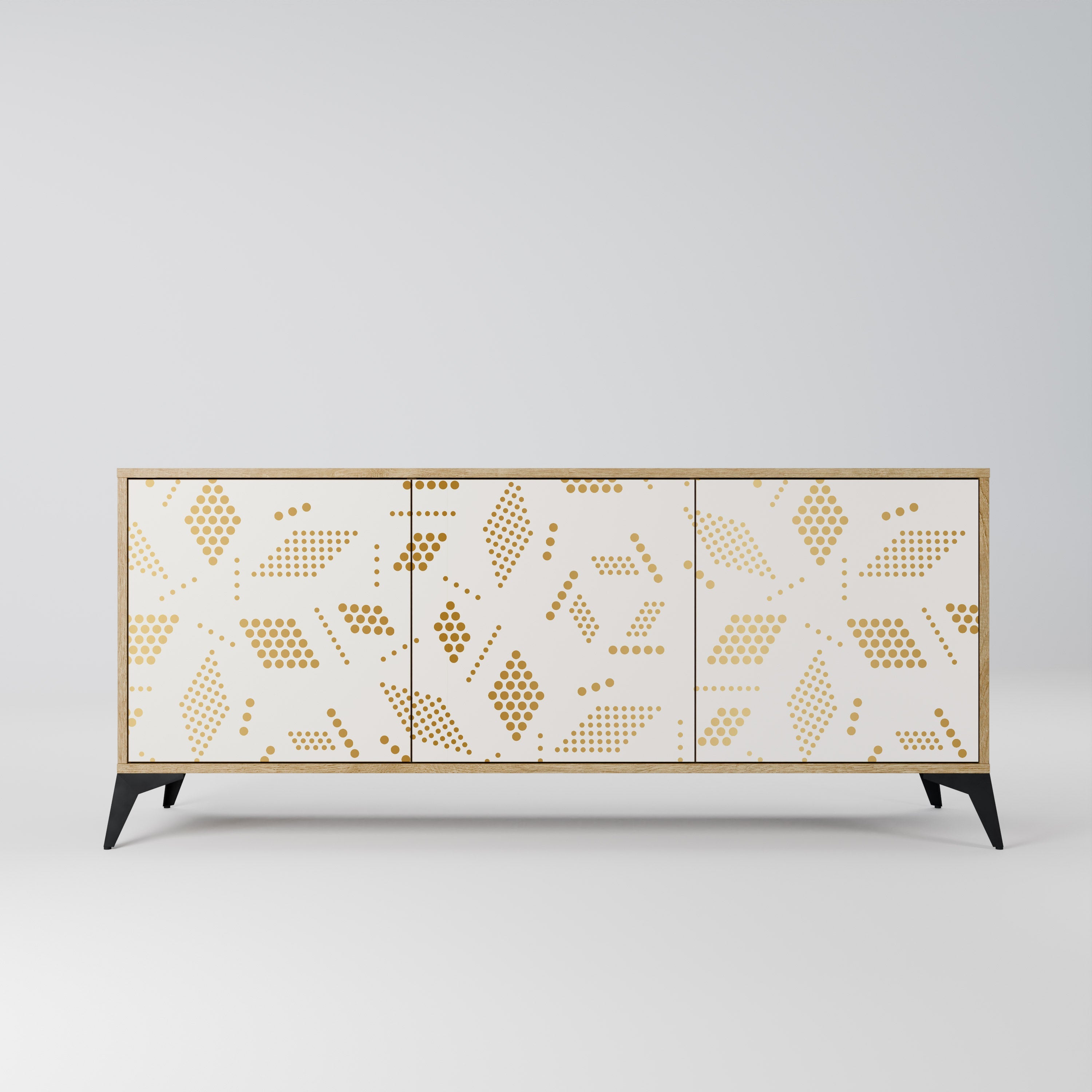 SPOTTED DAZE Aparador de 3 Portas em Efeito Carvalho