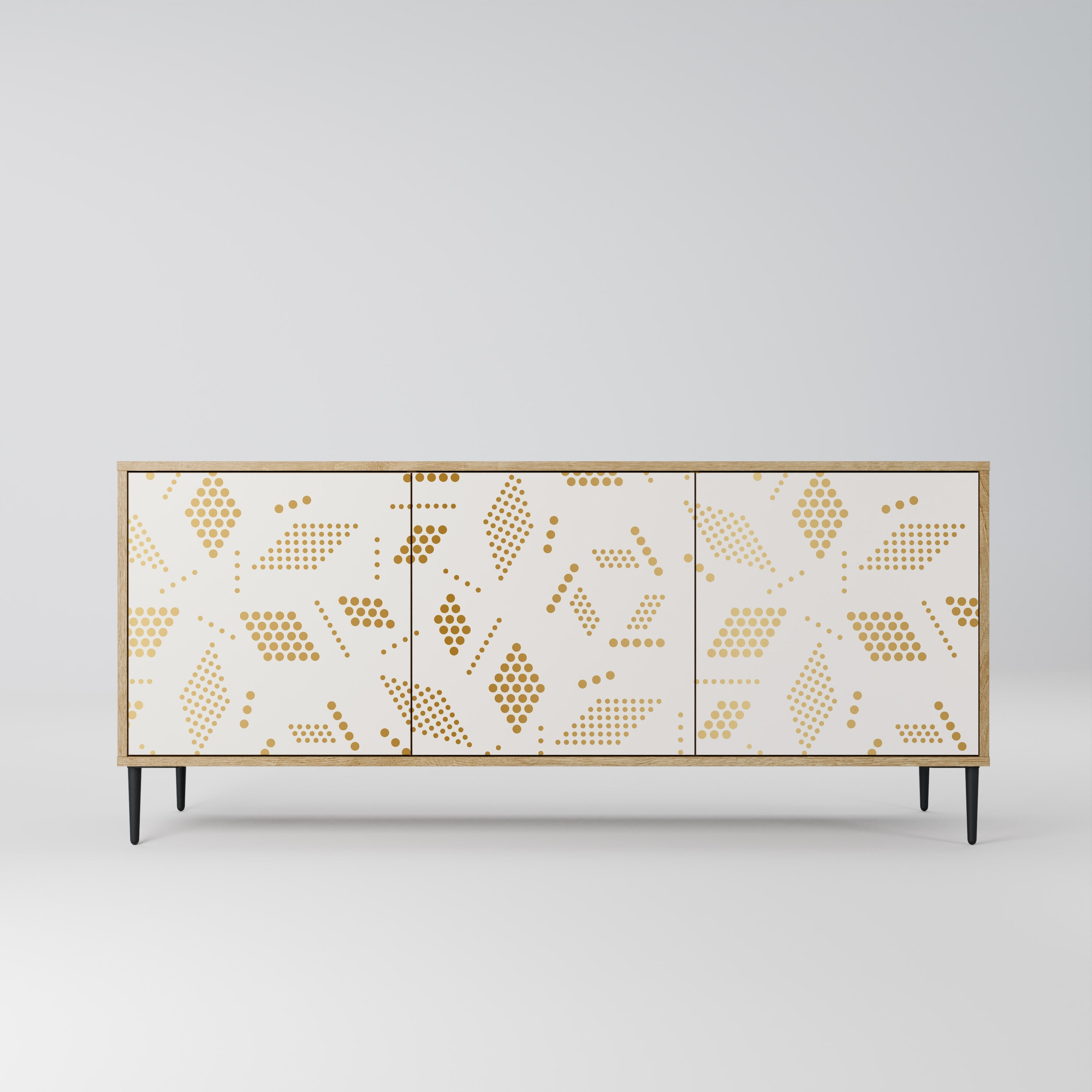 SPOTTED DAZE Aparador de 3 Portas em Efeito Carvalho