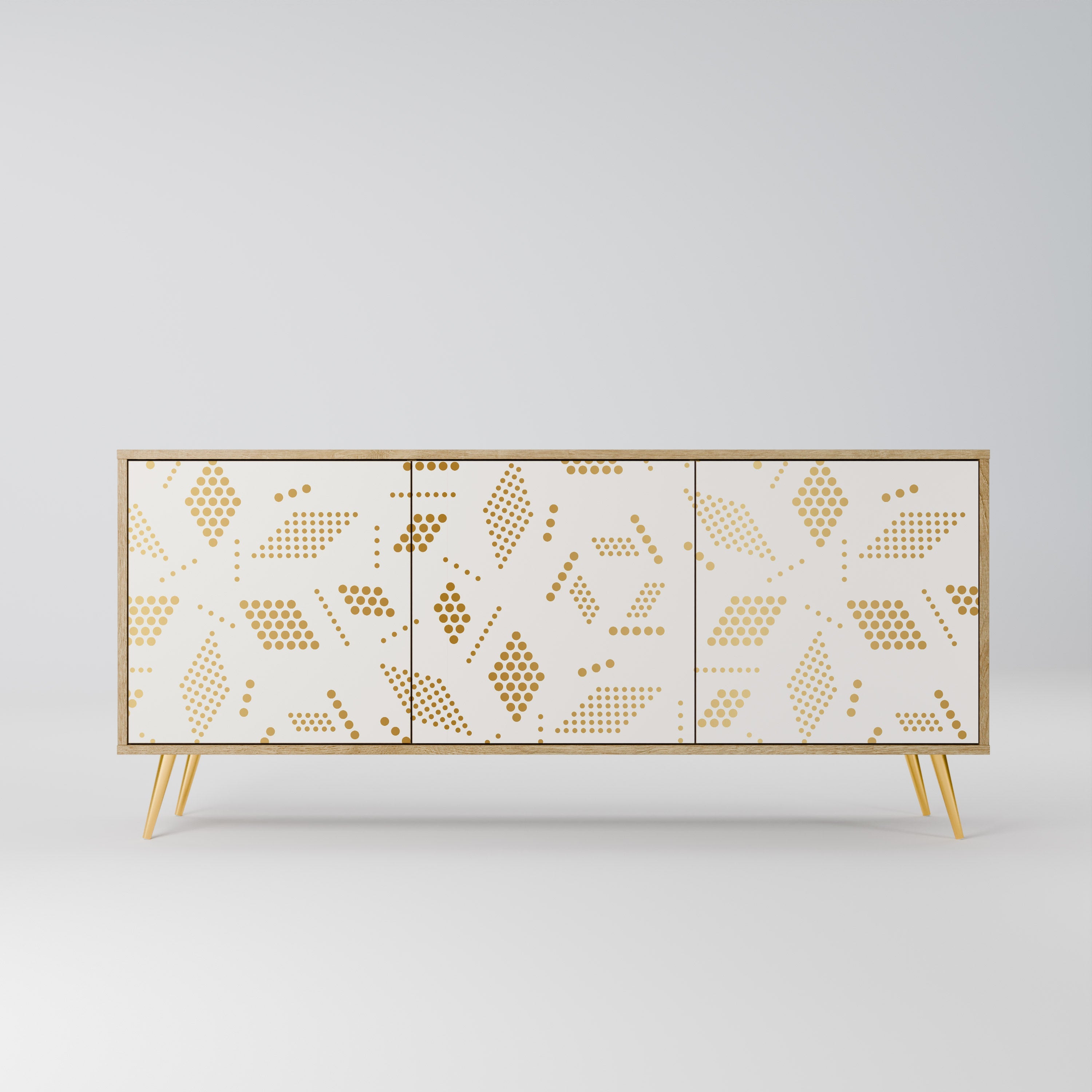 SPOTTED DAZE Aparador de 3 Portas em Efeito Carvalho