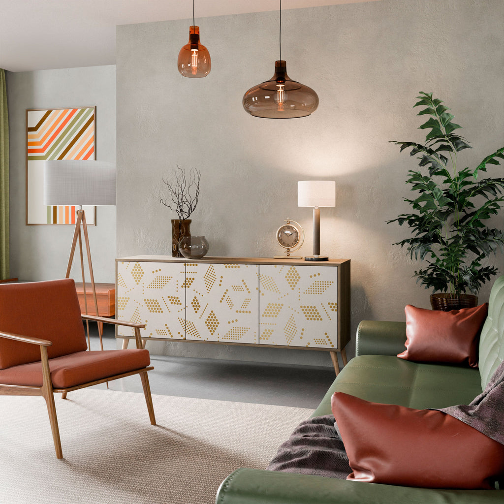 SPOTTED DAZE Aparador de 3 Portas em Efeito Carvalho