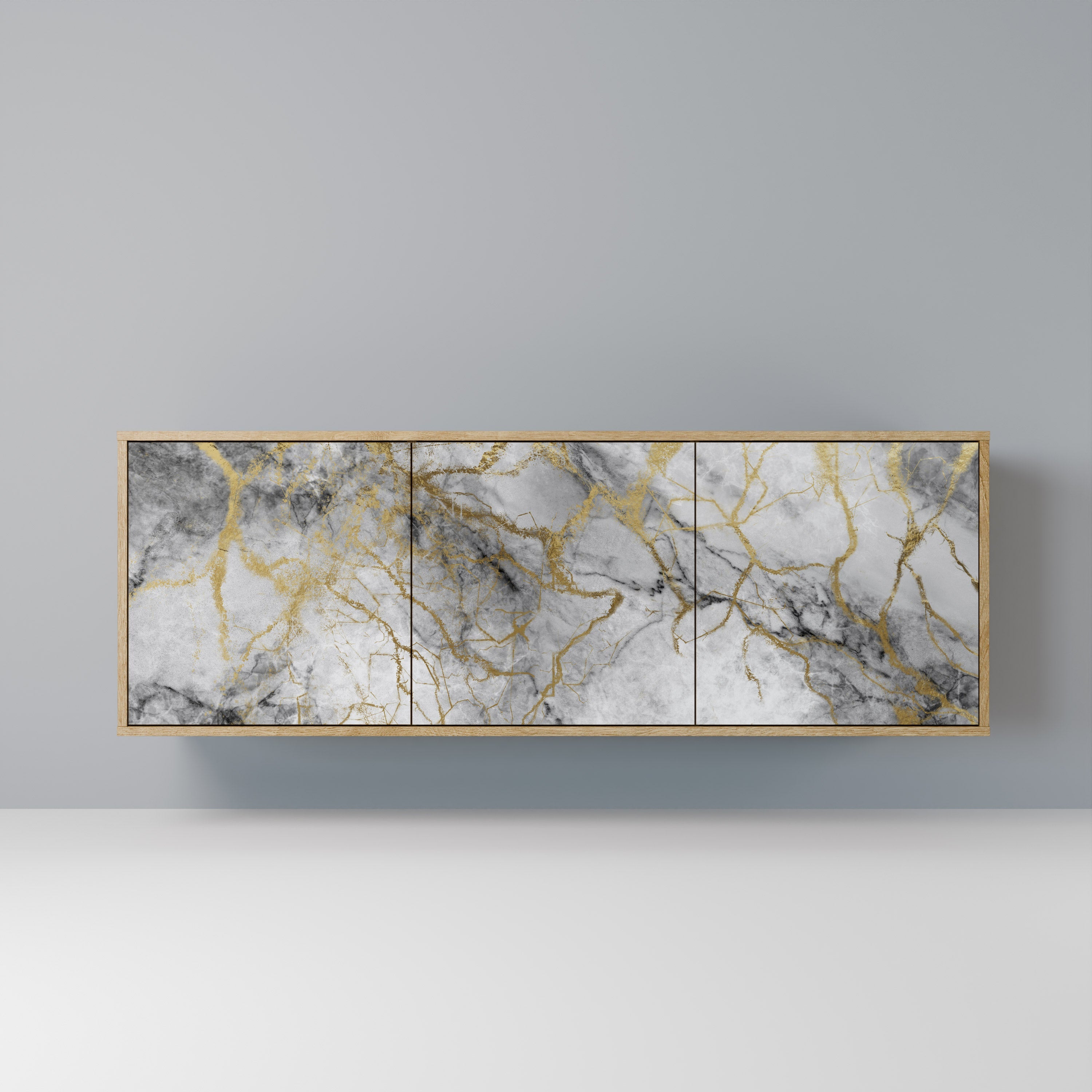 TIMELESS GLIDE Aparador de 3 Portas em Efeito Carvalho