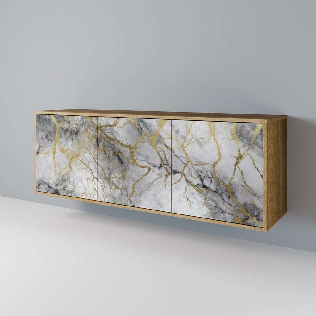 TIMELESS GLIDE Aparador de 3 Portas em Efeito Carvalho