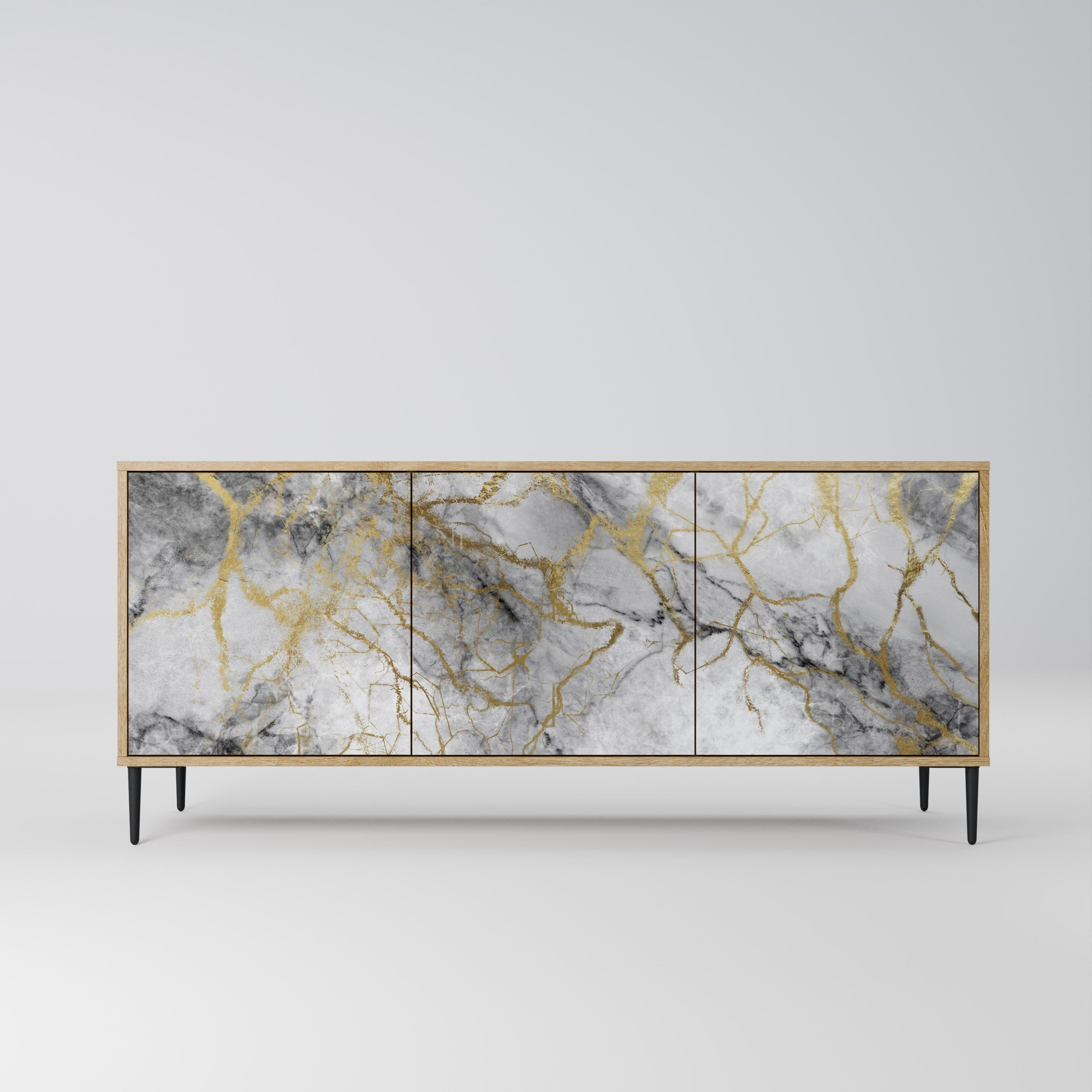 TIMELESS GLIDE Aparador de 3 Portas em Efeito Carvalho