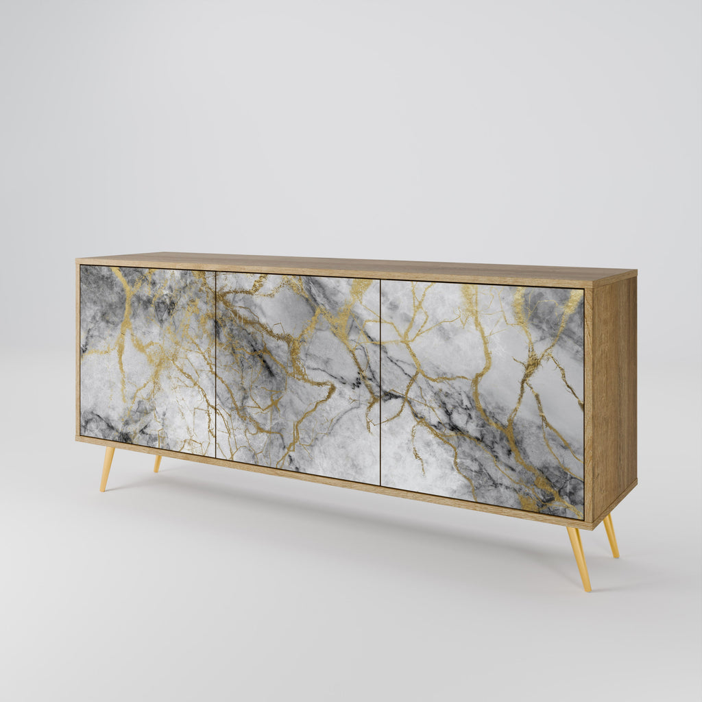 TIMELESS GLIDE Aparador de 3 Portas em Efeito Carvalho