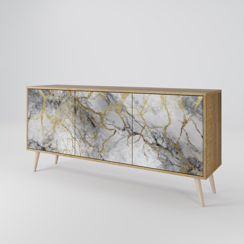 TIMELESS GLIDE Aparador de 3 Portas em Efeito Carvalho