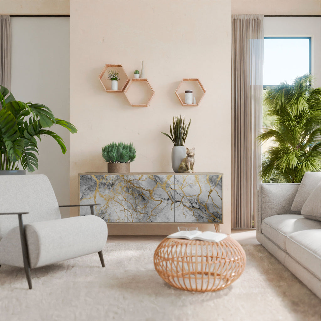 TIMELESS GLIDE Aparador de 3 Portas em Efeito Carvalho