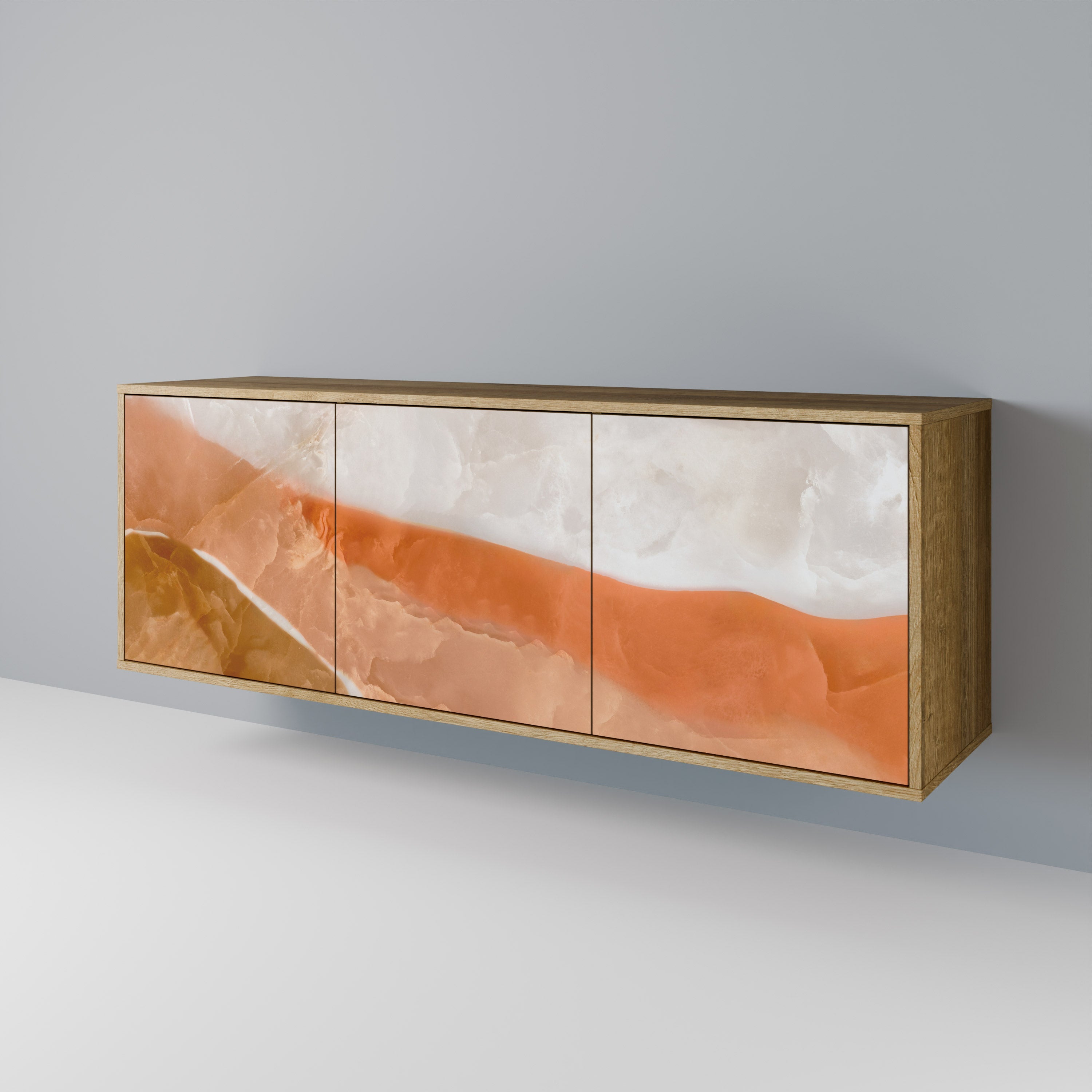 SANDHILLS SPLENDOUR Aparador de 3 Portas em Efeito Carvalho