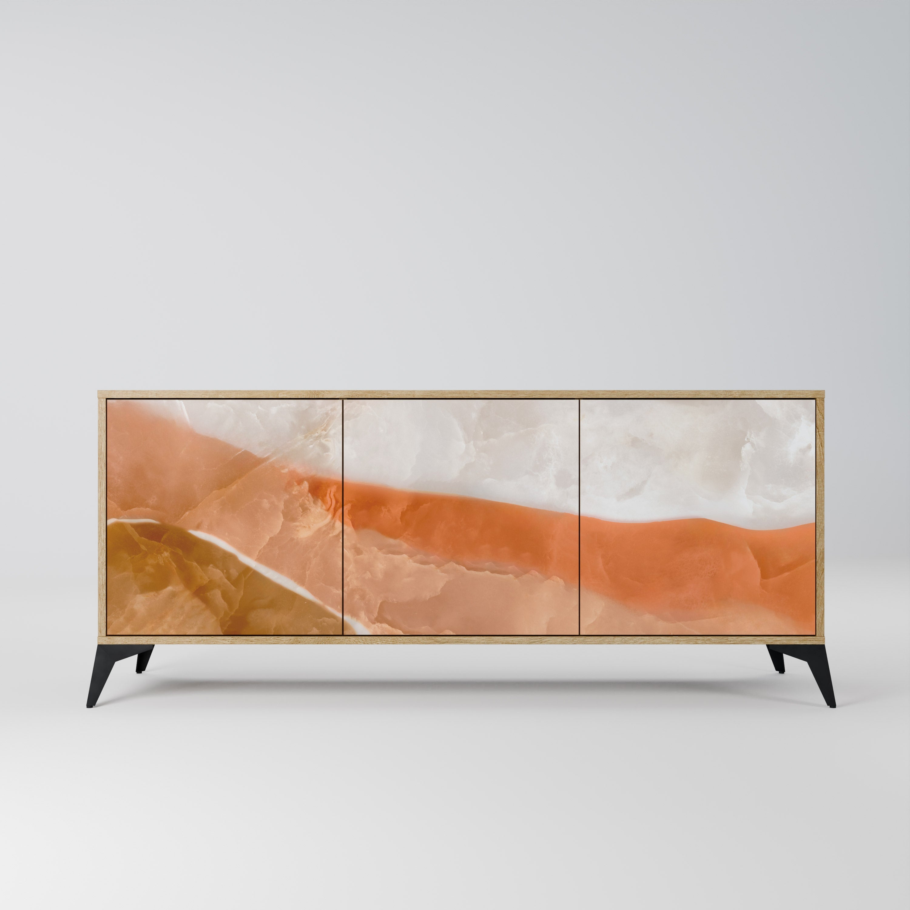 SANDHILLS SPLENDOUR Aparador de 3 Portas em Efeito Carvalho