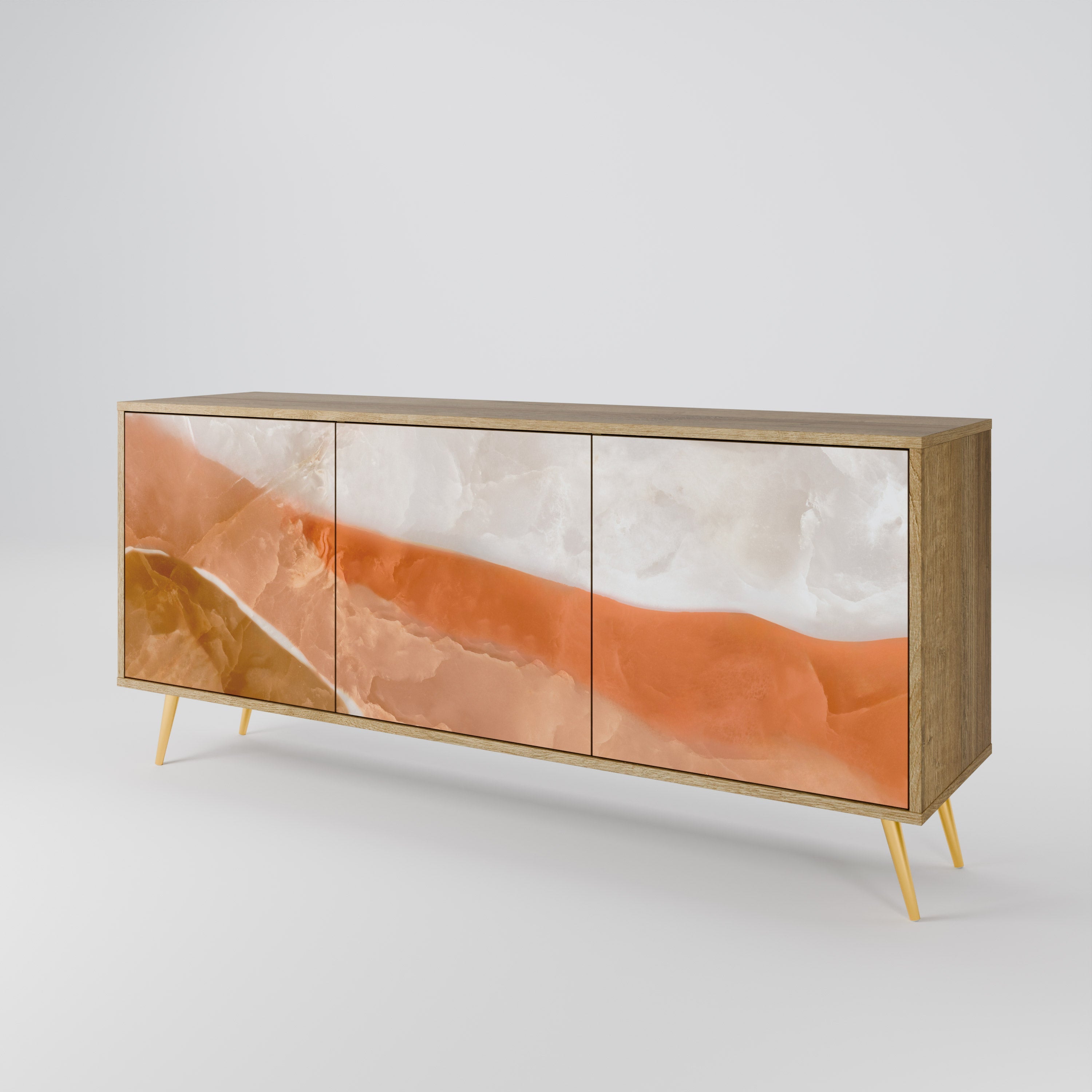 SANDHILLS SPLENDOUR Aparador de 3 Portas em Efeito Carvalho