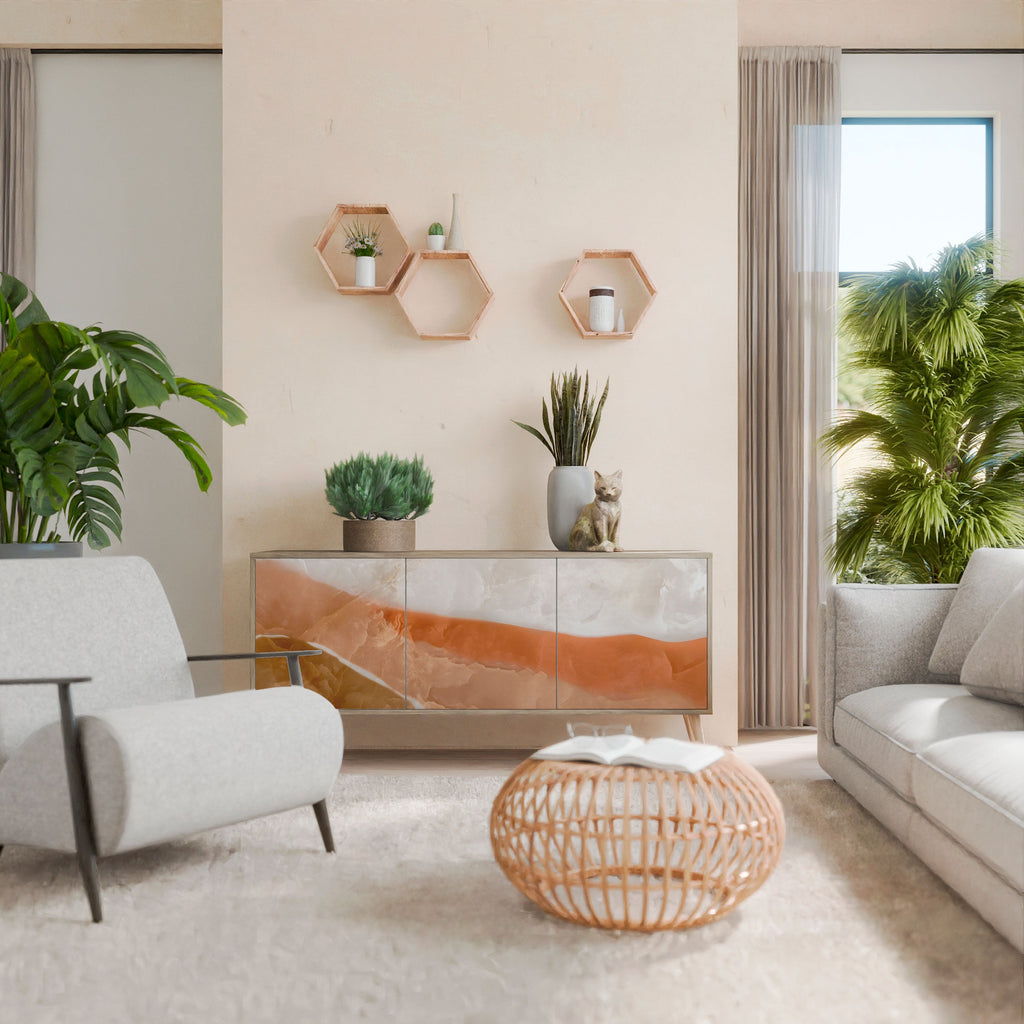 SANDHILLS SPLENDOUR Aparador de 3 Portas em Efeito Carvalho