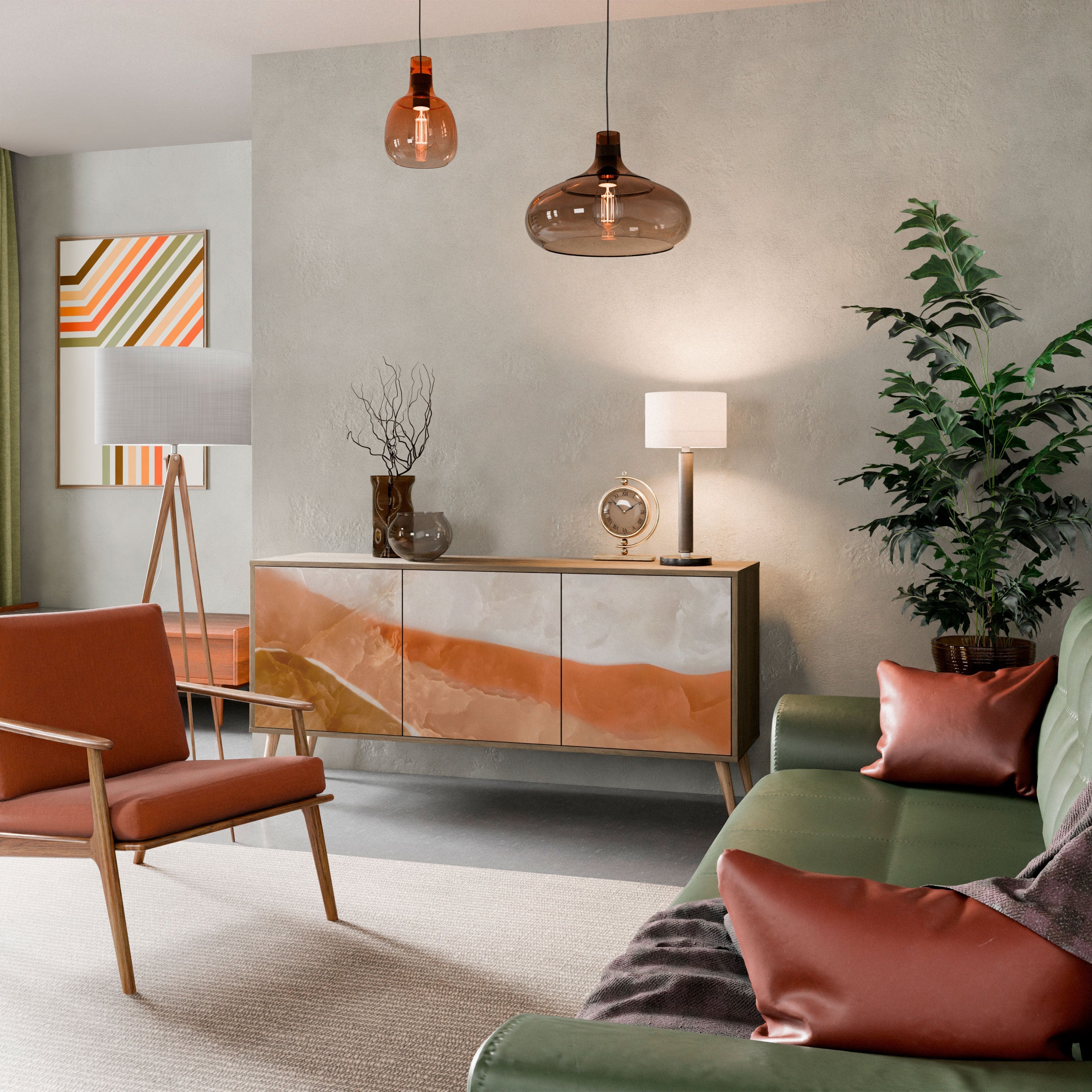 SANDHILLS SPLENDOUR Aparador de 3 Portas em Efeito Carvalho