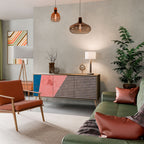 GLAMOROUS STRIPE Aparador de 3 Portas em Efeito Carvalho