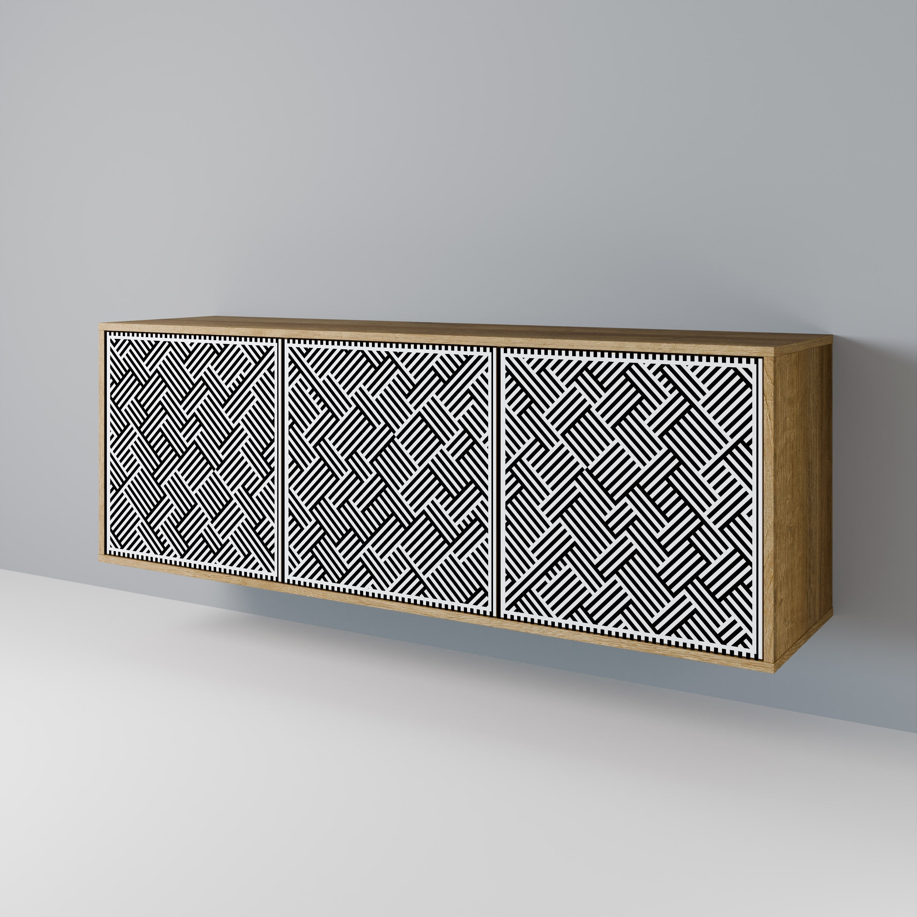 TEMPORARY SEQUENCE Aparador de 3 Portas em Efeito Carvalho