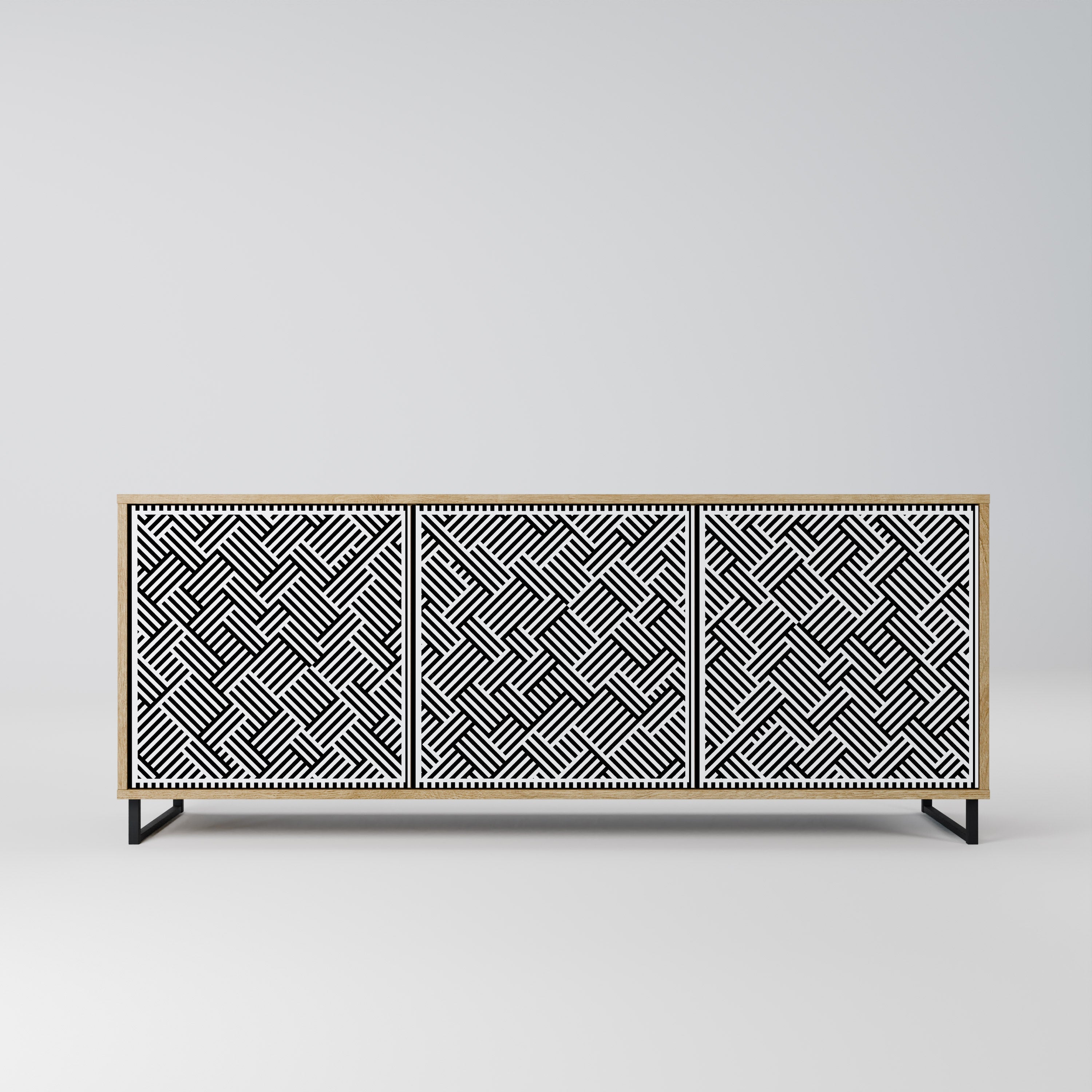 TEMPORARY SEQUENCE Aparador de 3 Portas em Efeito Carvalho