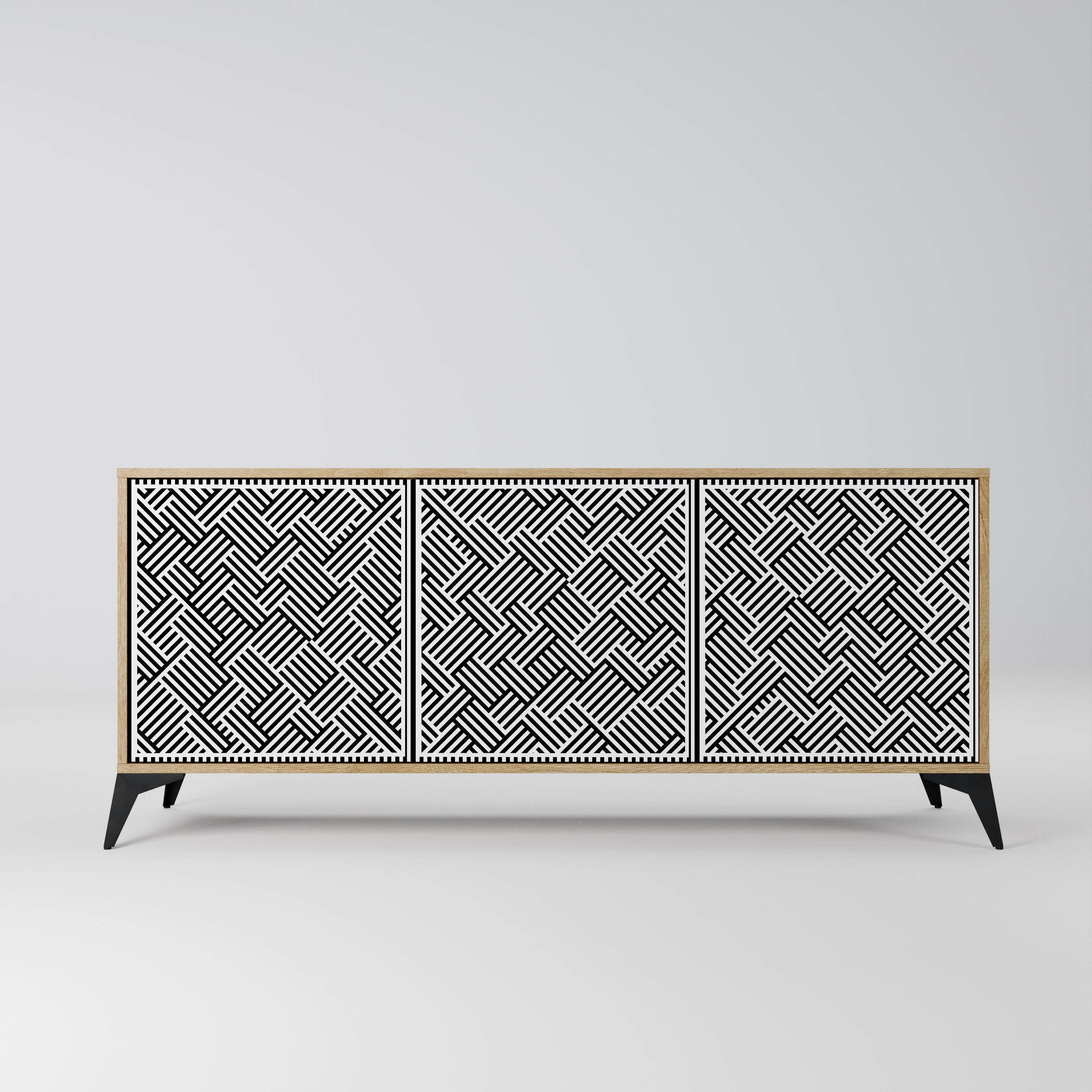 TEMPORARY SEQUENCE Aparador de 3 Portas em Efeito Carvalho