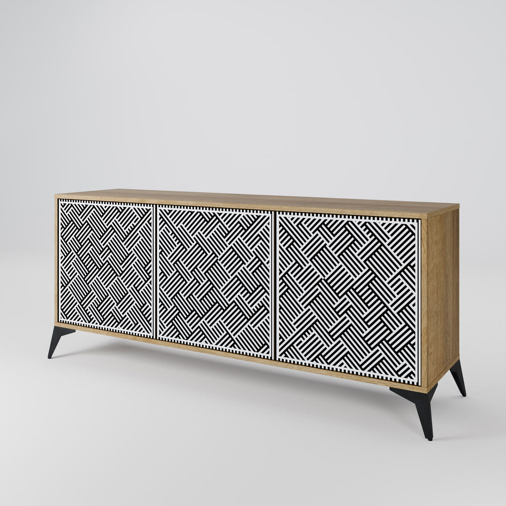 TEMPORARY SEQUENCE Aparador de 3 Portas em Efeito Carvalho