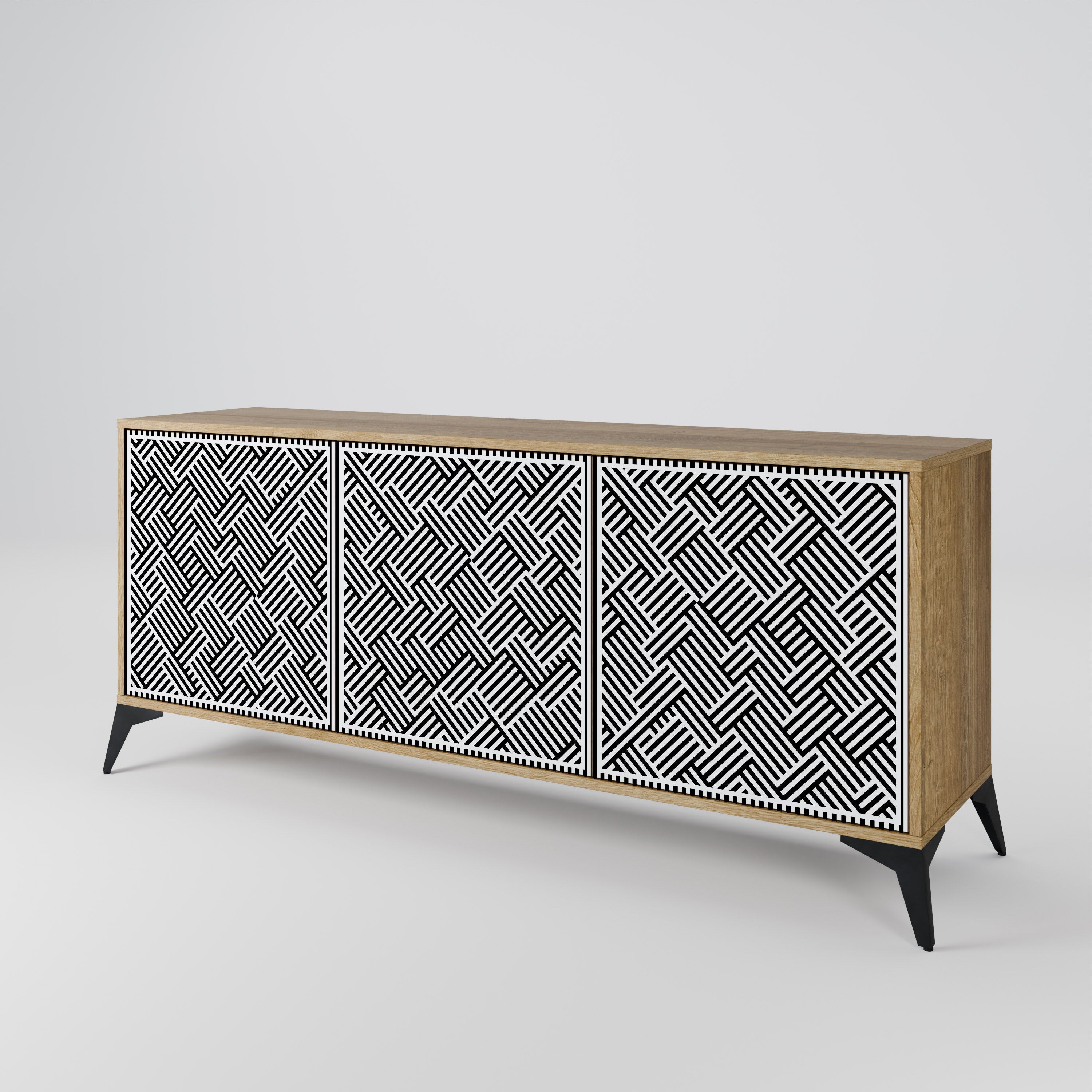 TEMPORARY SEQUENCE Aparador de 3 Portas em Efeito Carvalho