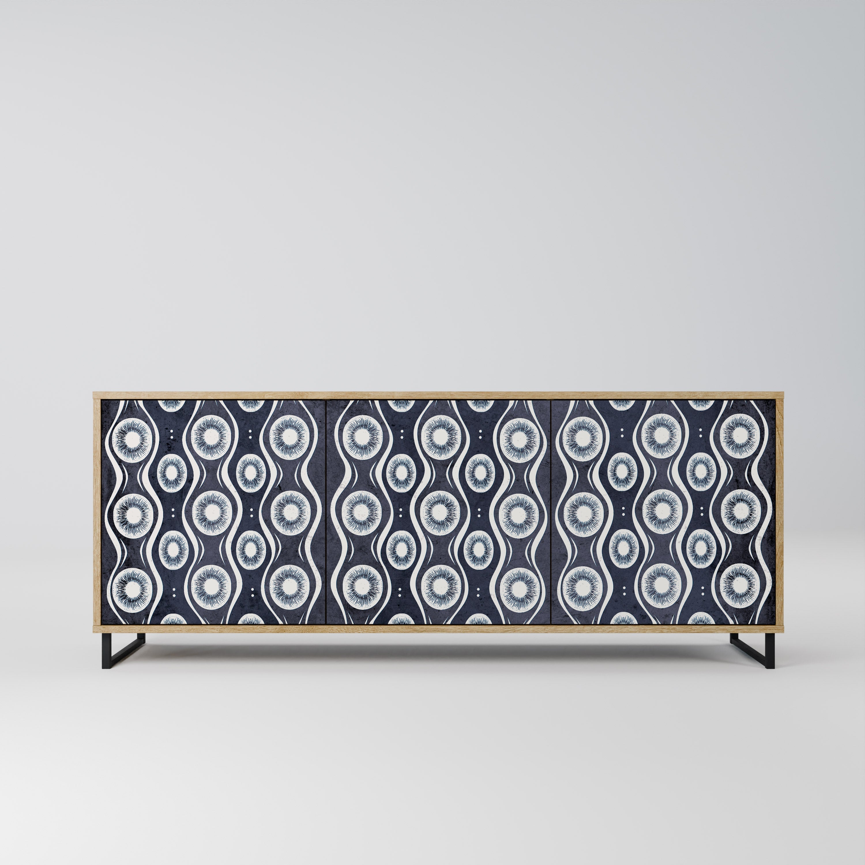 GRAPHITE EYES Aparador de 3 Portas em Efeito Carvalho