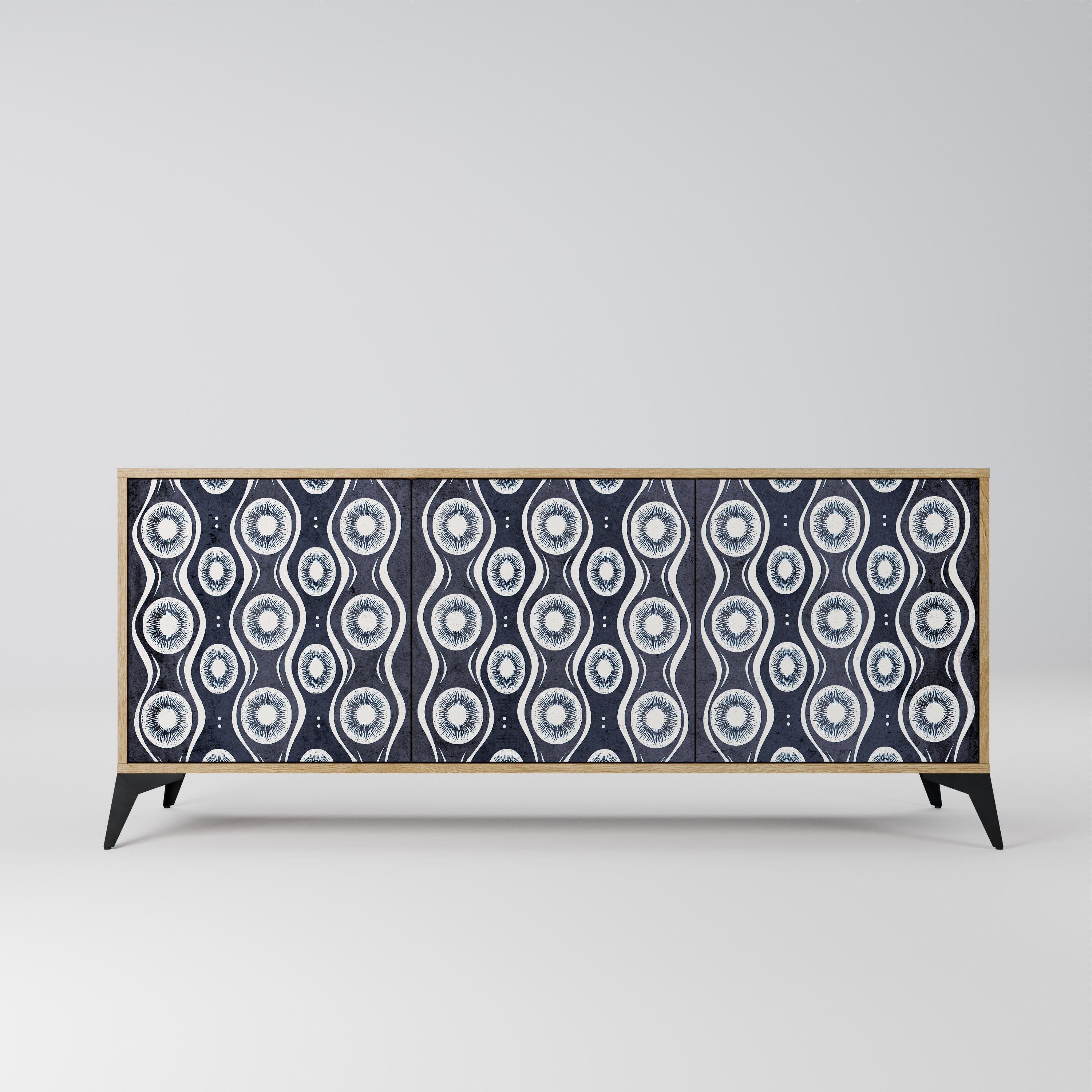 GRAPHITE EYES Aparador de 3 Portas em Efeito Carvalho