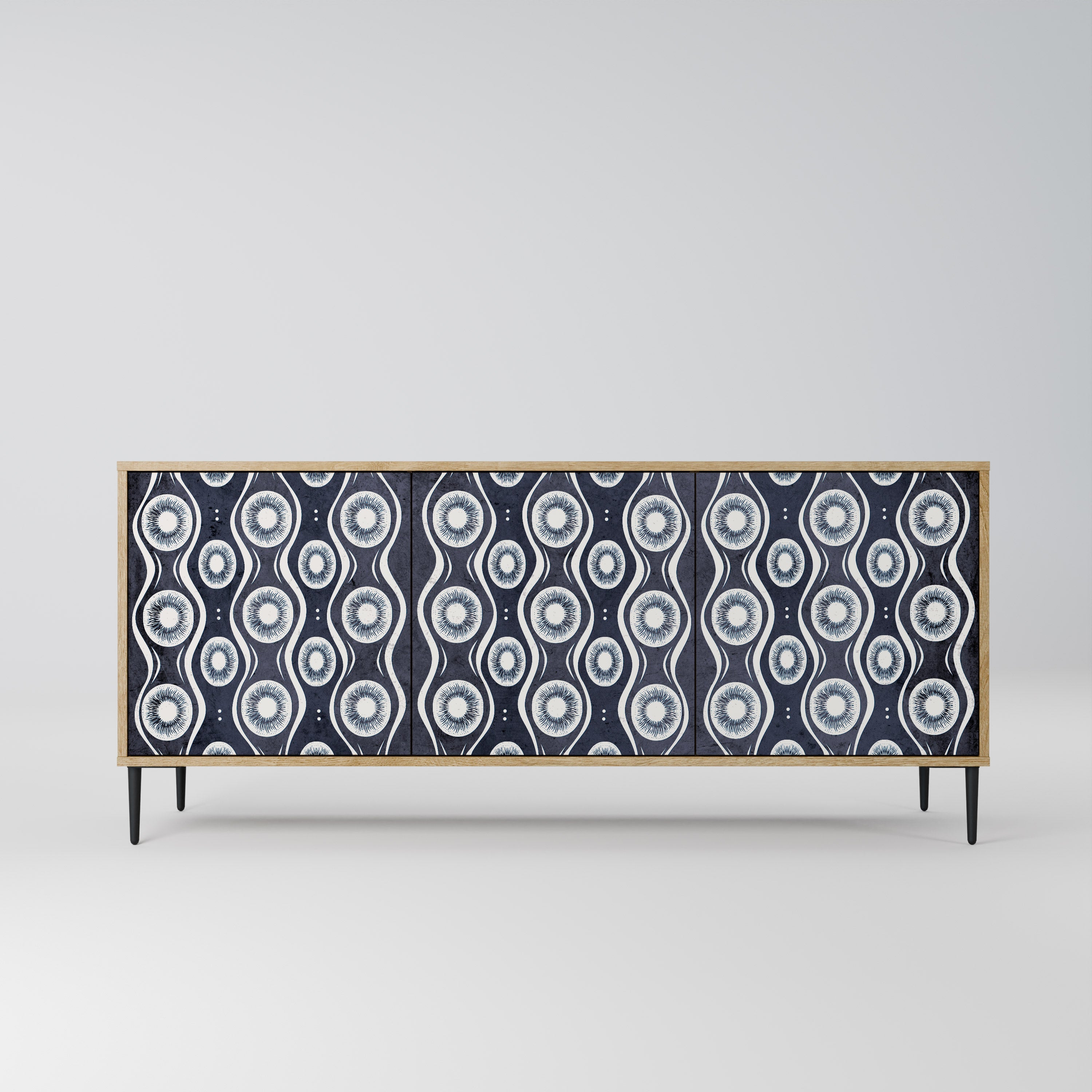 GRAPHITE EYES Aparador de 3 Portas em Efeito Carvalho