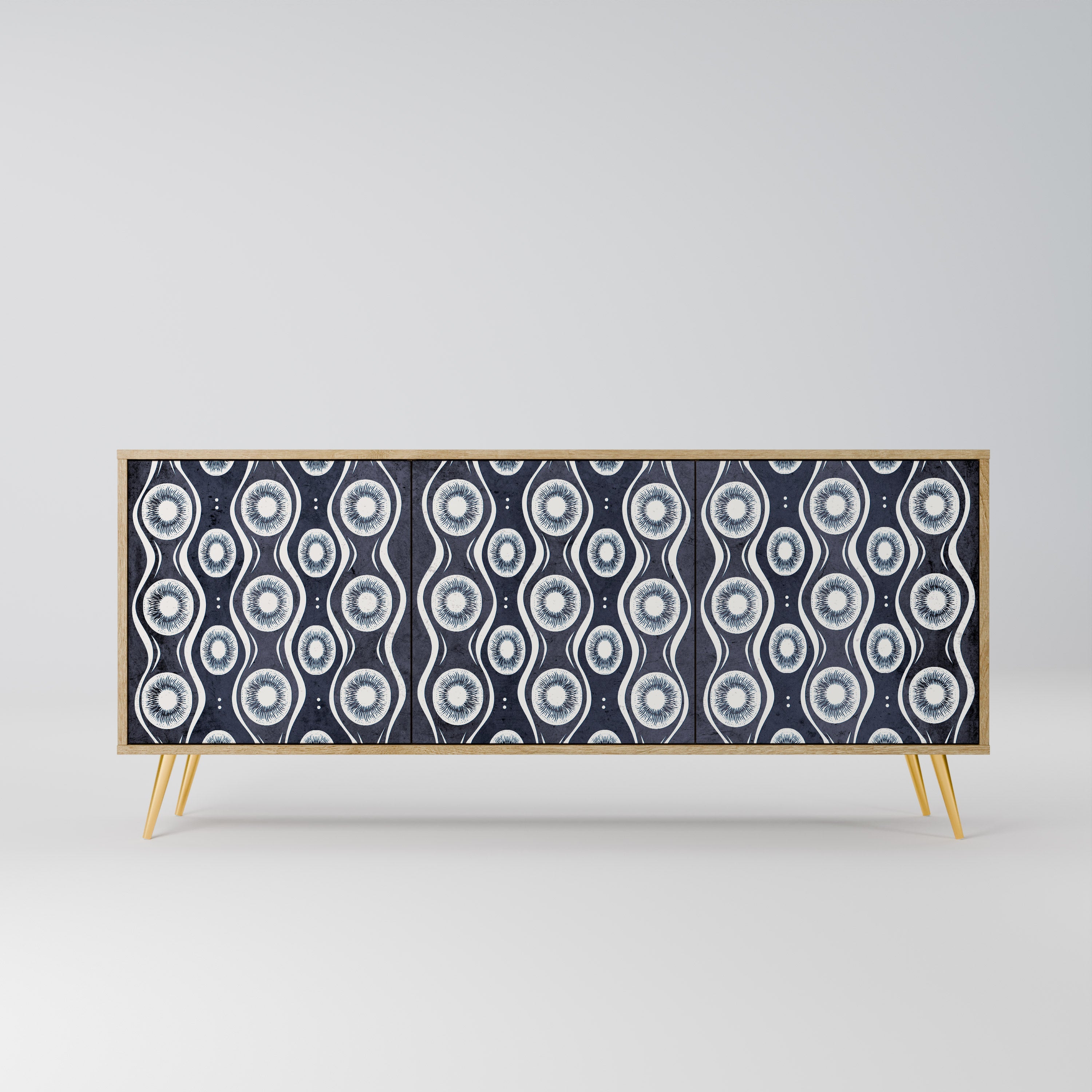 GRAPHITE EYES Aparador de 3 Portas em Efeito Carvalho