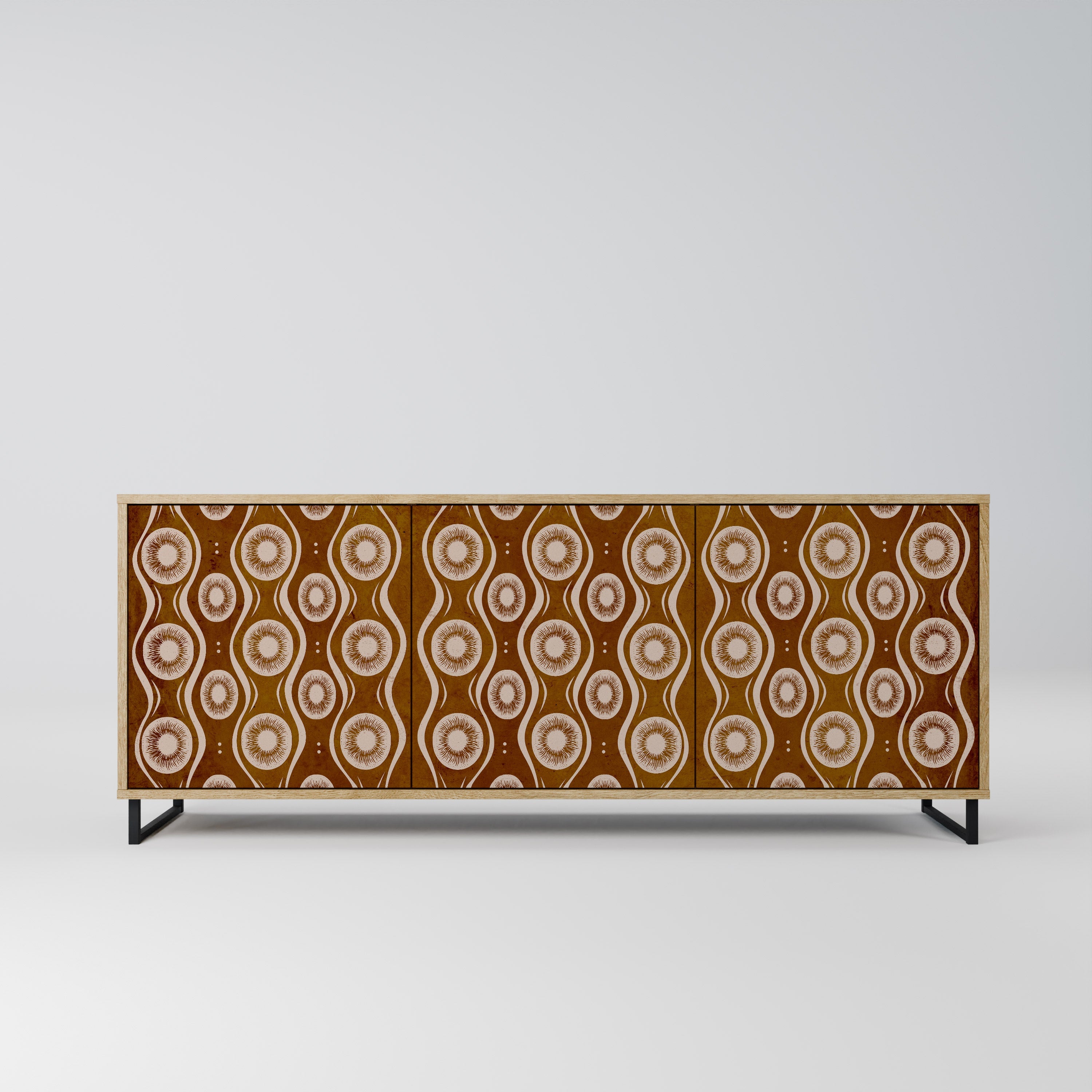 BROWN EYES Aparador de 3 Portas em Efeito Carvalho