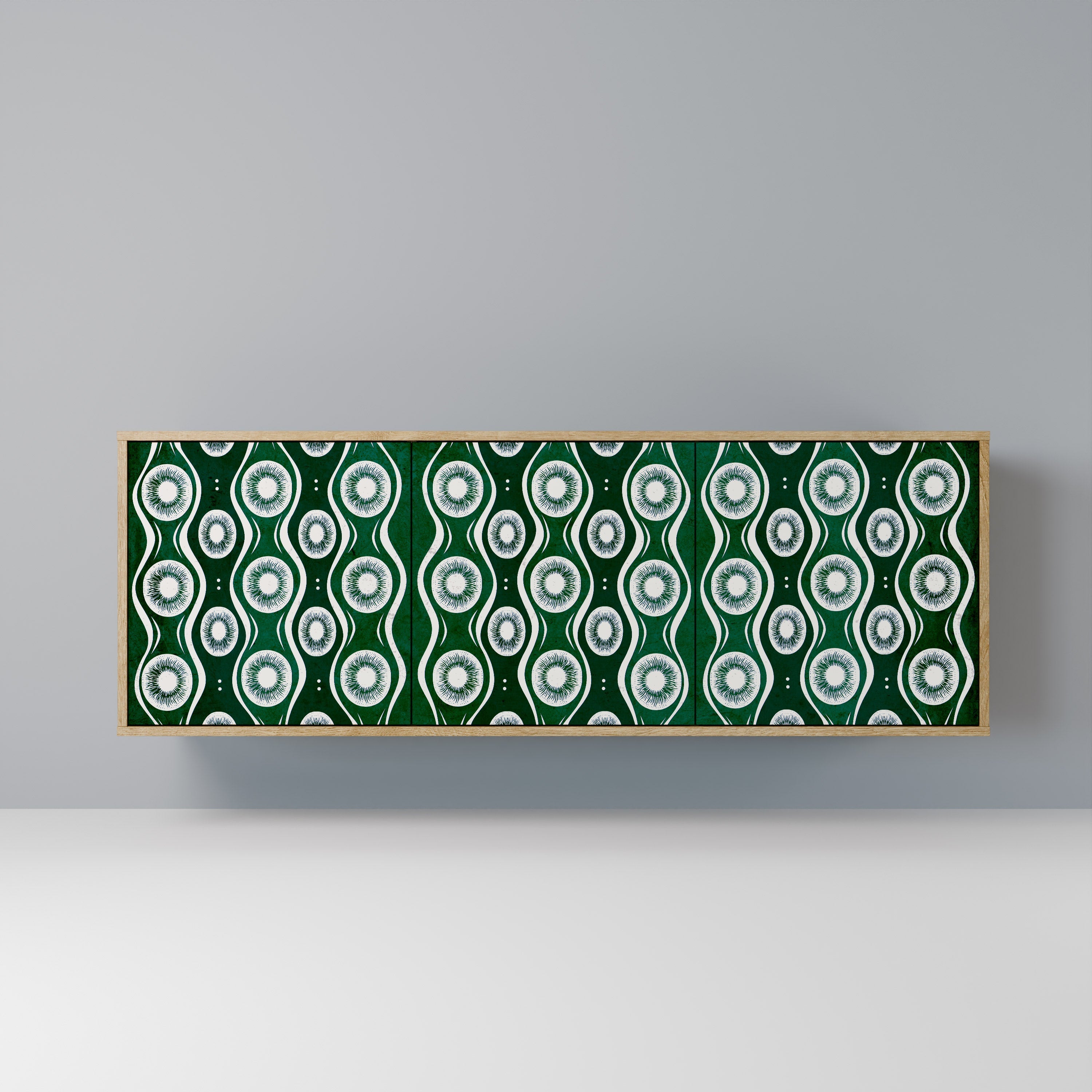 GREEN EYES Aparador de 3 Portas em Efeito Carvalho