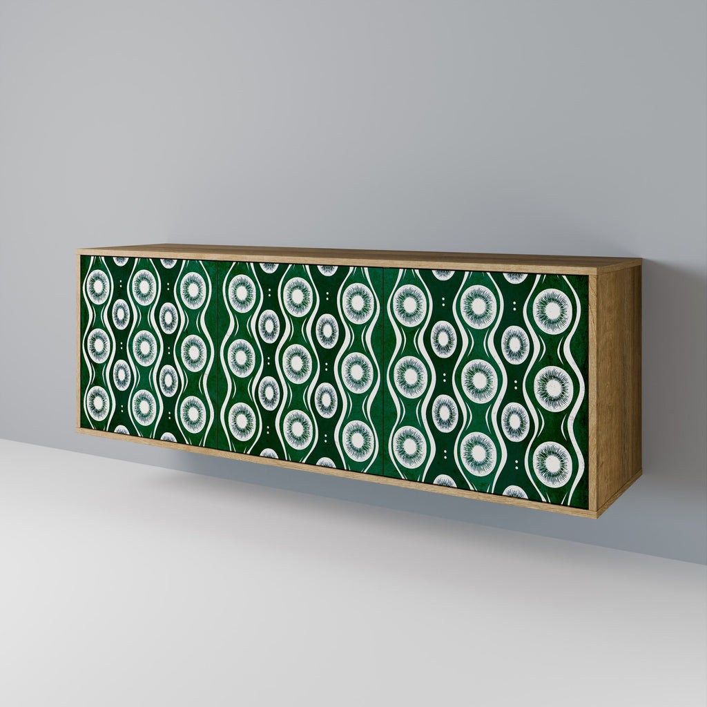 GREEN EYES Aparador de 3 Portas em Efeito Carvalho