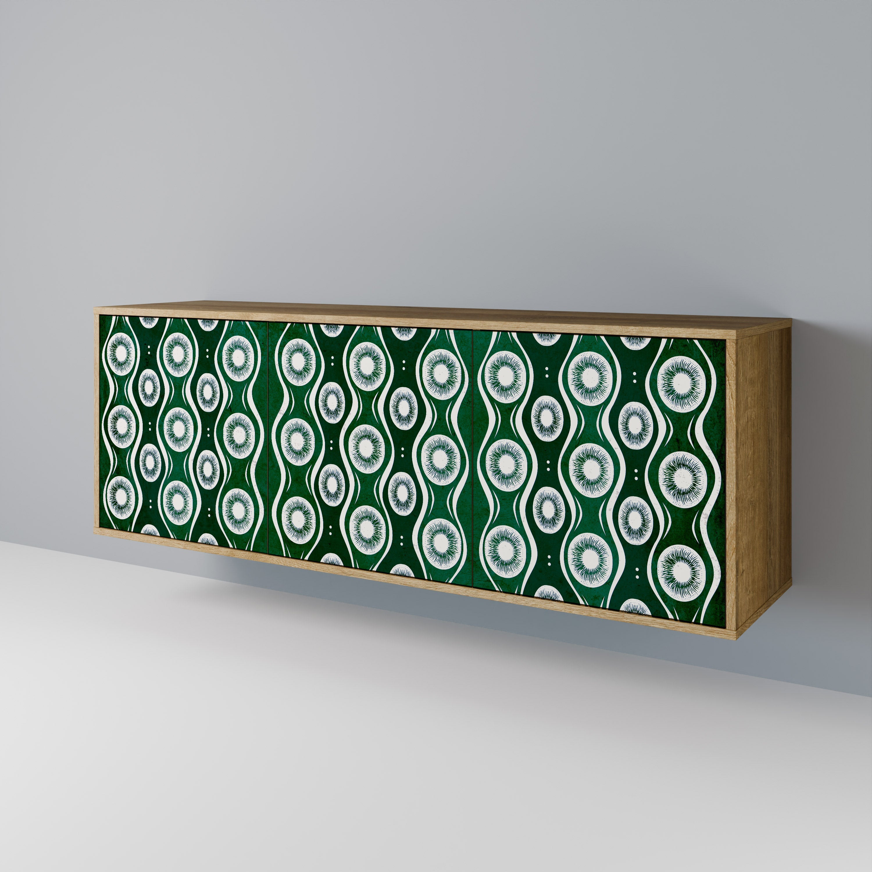 GREEN EYES Aparador de 3 Portas em Efeito Carvalho