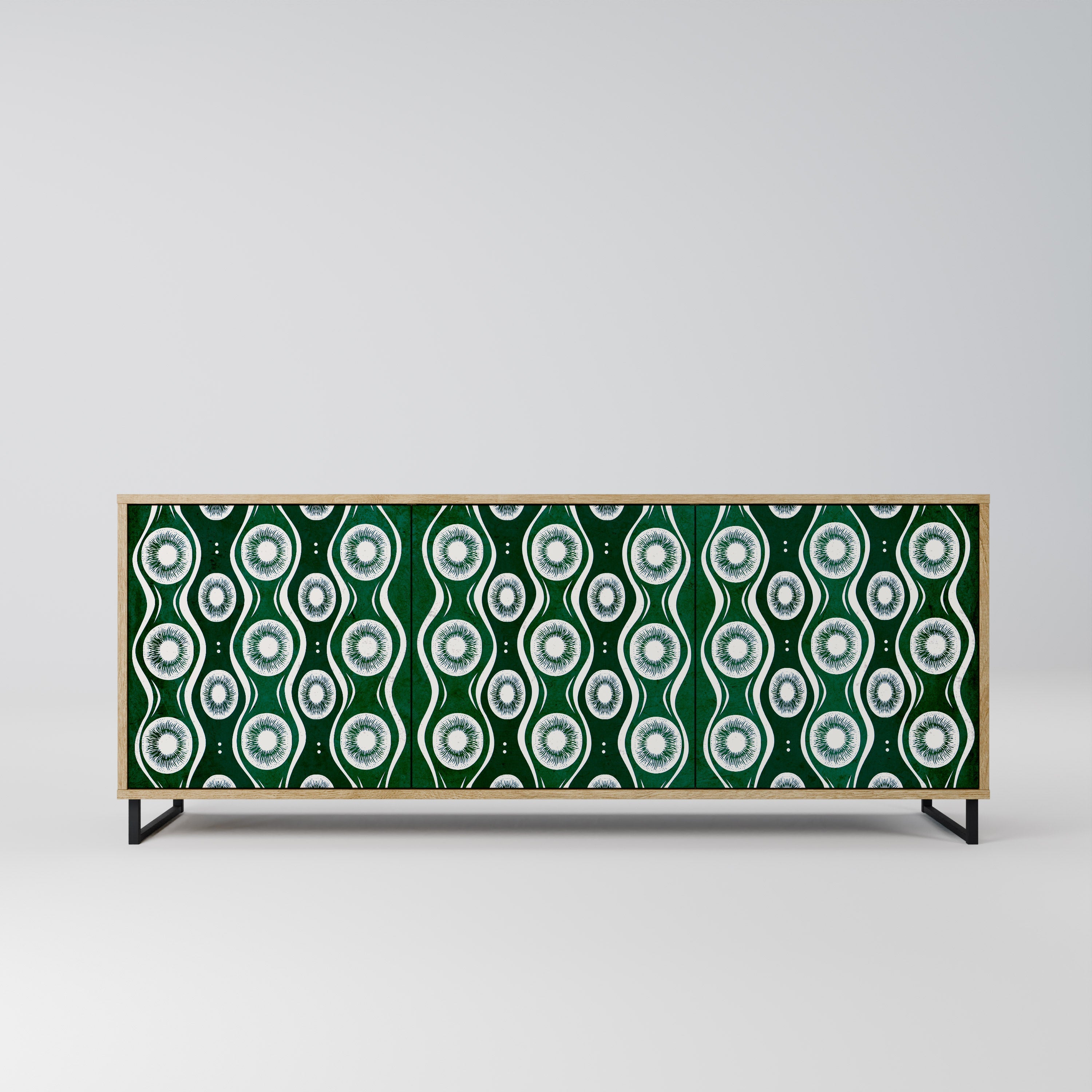 GREEN EYES Aparador de 3 Portas em Efeito Carvalho