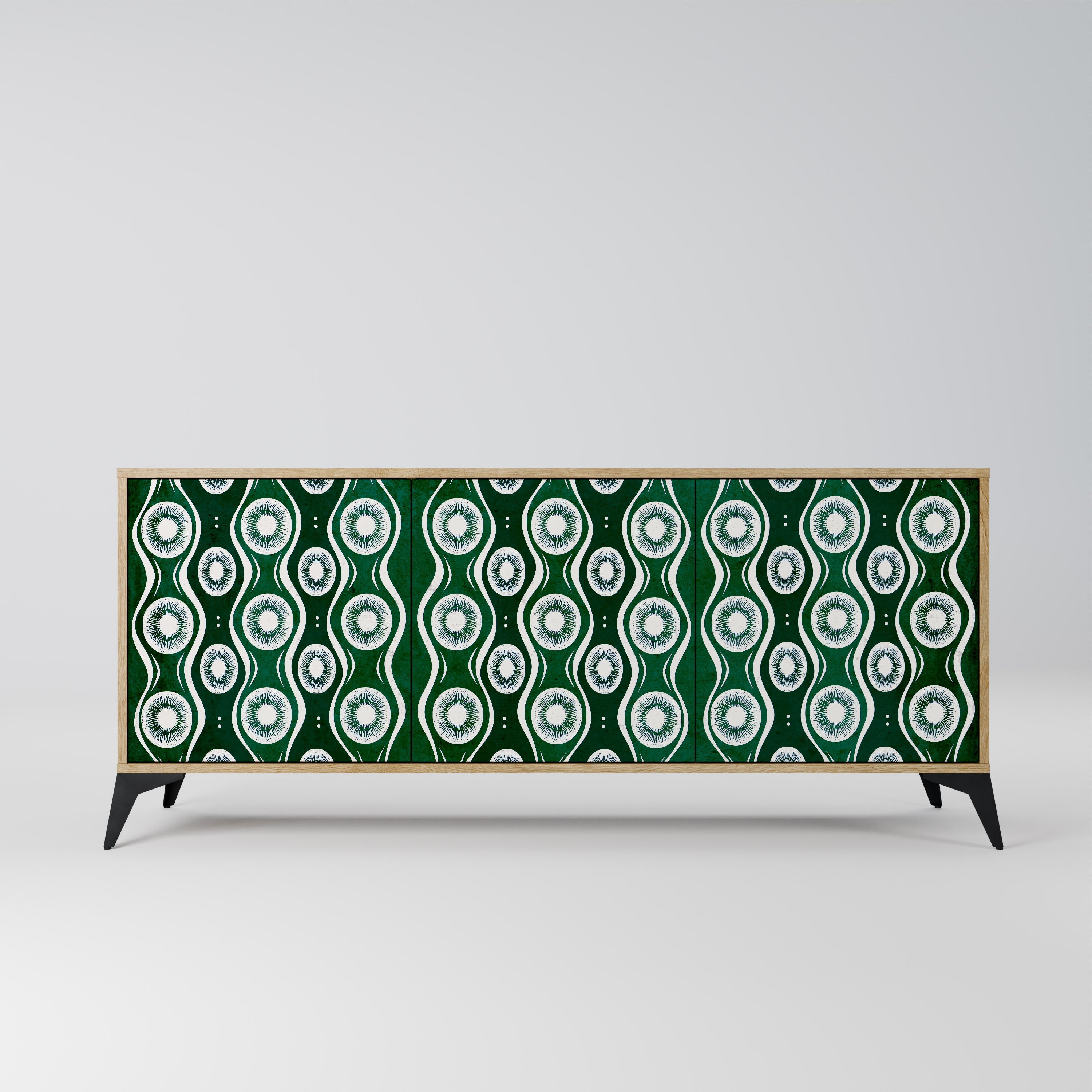 GREEN EYES Aparador de 3 Portas em Efeito Carvalho