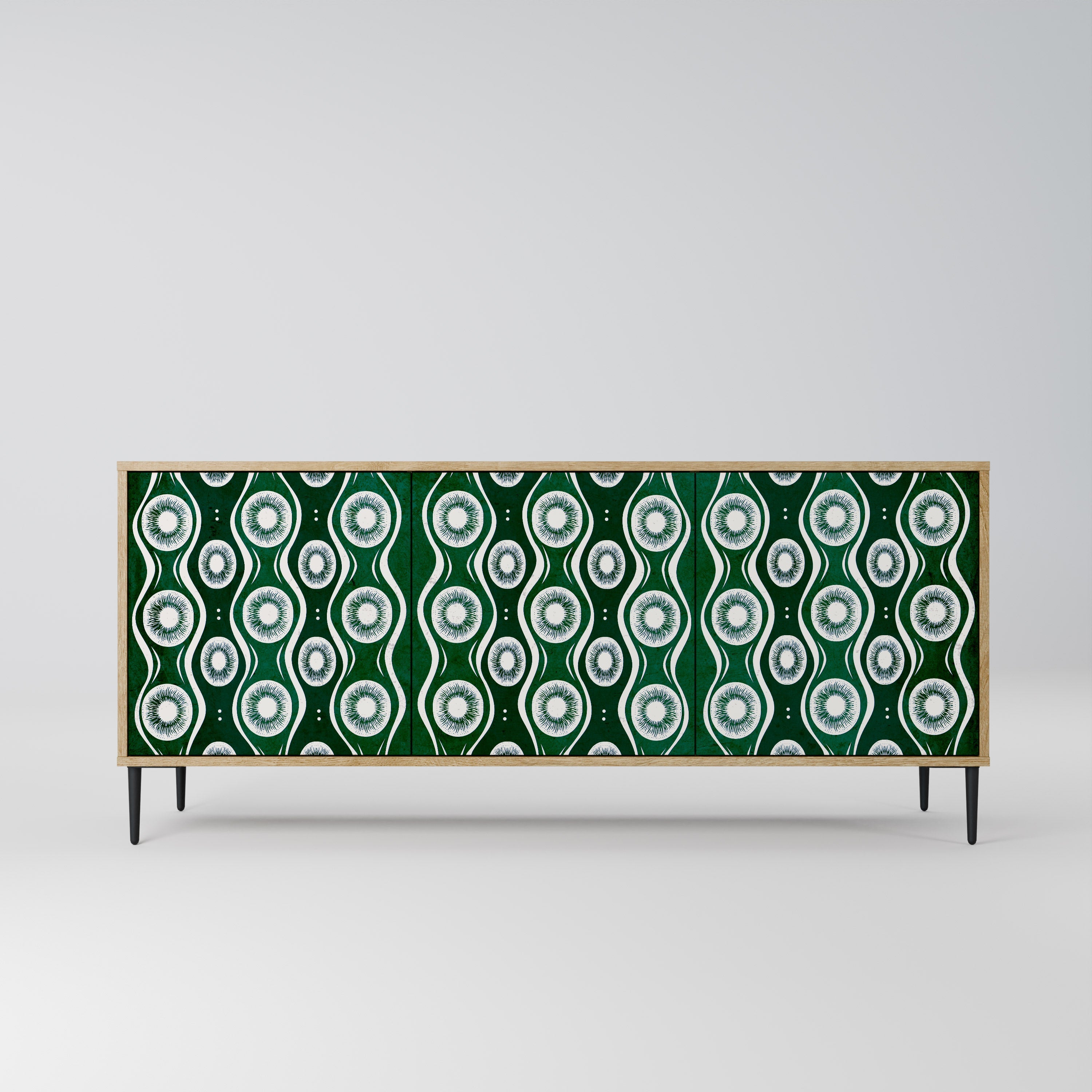 GREEN EYES Aparador de 3 Portas em Efeito Carvalho