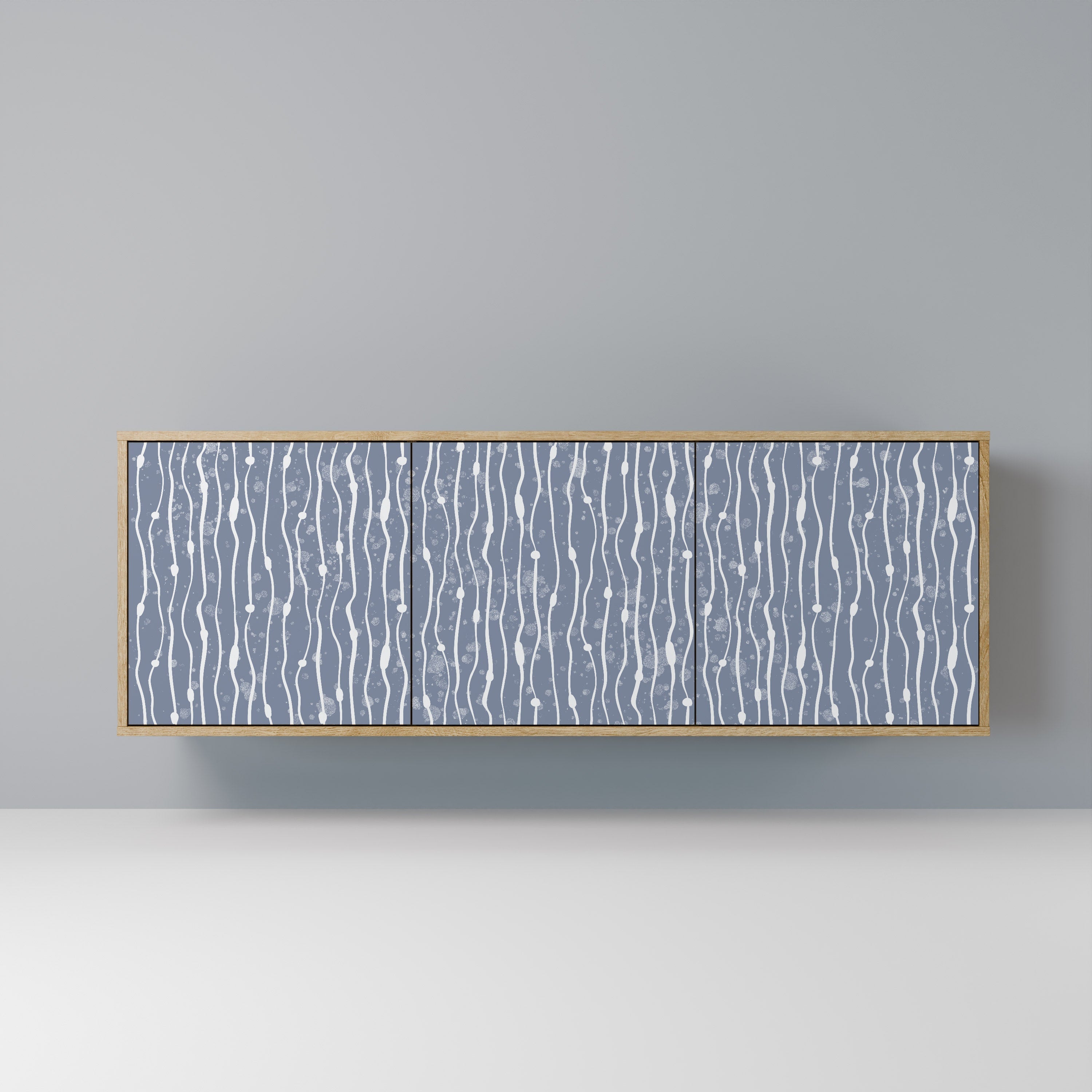 GRAPHITE RAIN Aparador de 3 Portas em Efeito Carvalho