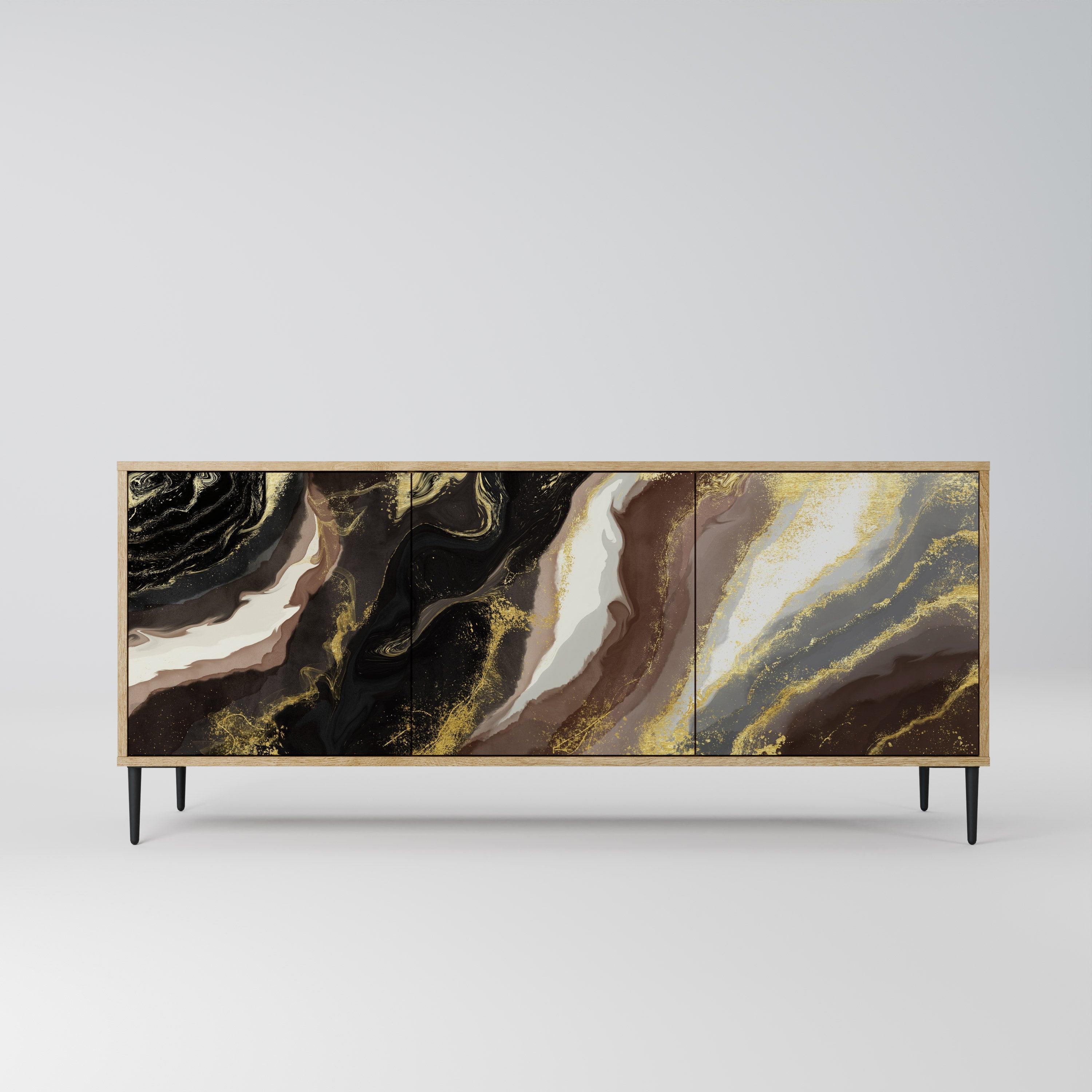 GOLD DUST Aparador de 3 Portas em Efeito Carvalho