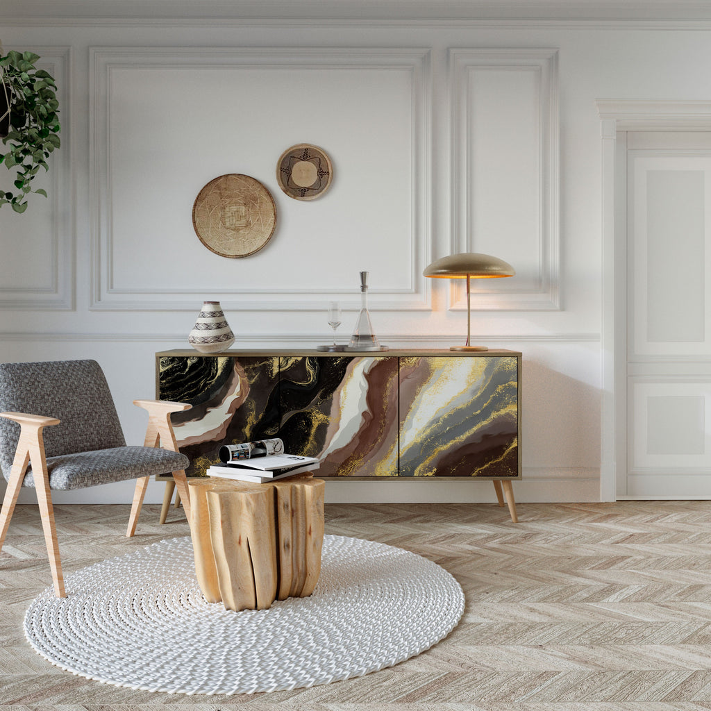 GOLD DUST Aparador de 3 Portas em Efeito Carvalho