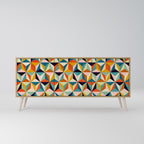 TESSELATE TREASURES Aparador de 3 Portas em Efeito Carvalho