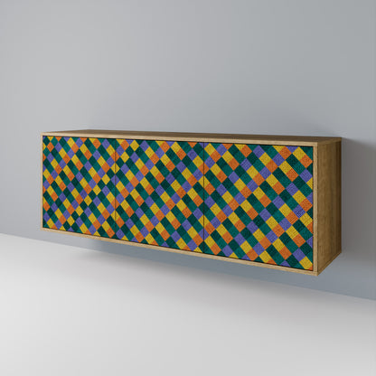 PAINTED SQUARES MIX 3-Door Sideboard