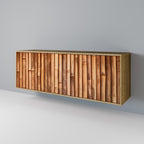 NATURAL WOOD Aparador de 3 Portas em Efeito Carvalho