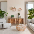 NATURAL WOOD Aparador de 3 Portas em Efeito Carvalho